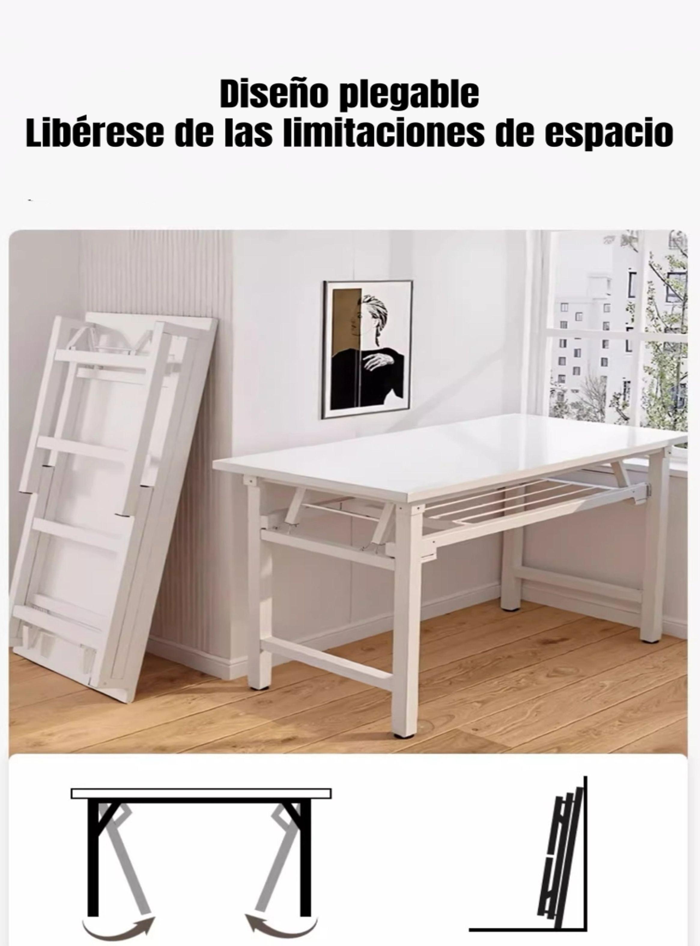 Escritorio Plegable Sin Necesidad De Ensamblado 120x60cm-3