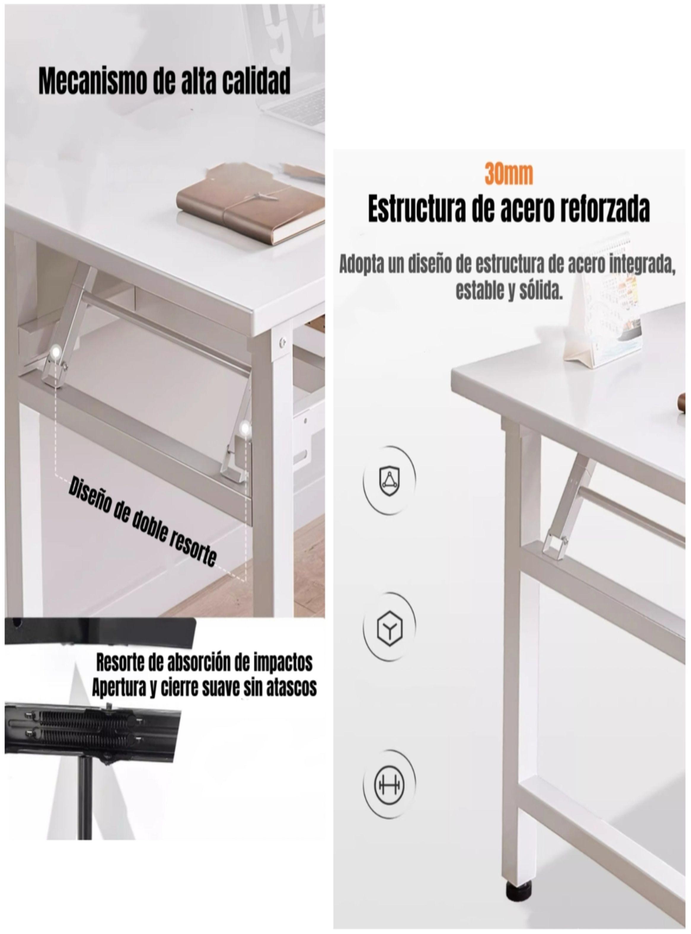 Escritorio Plegable Sin Necesidad De Ensamblado 120x60cm-6