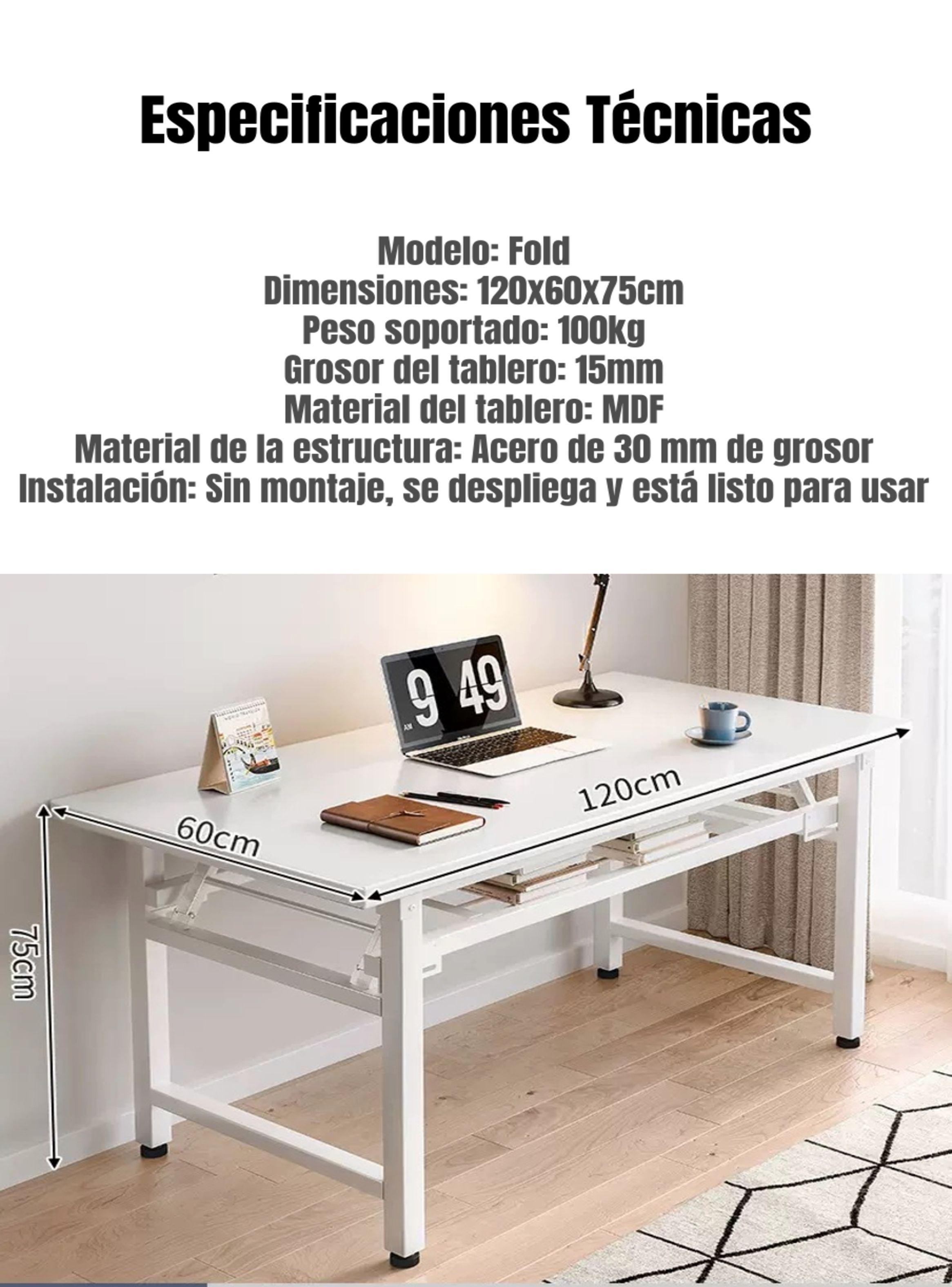 Escritorio Plegable Sin Necesidad De Ensamblado 120x60cm-8