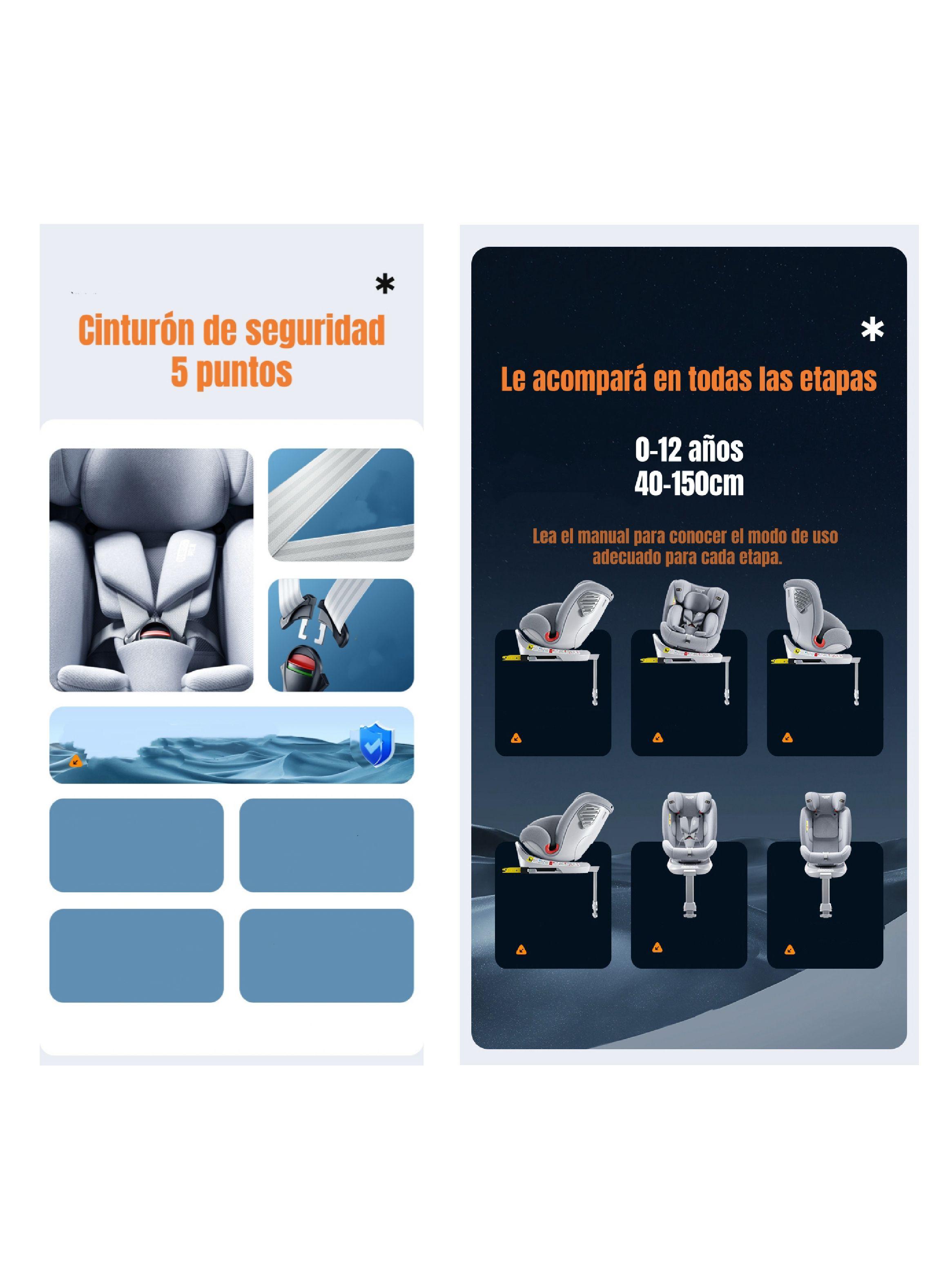 Silla de Auto Convertible 360° Isofix Y Pata Apoyo LuBabycas-7