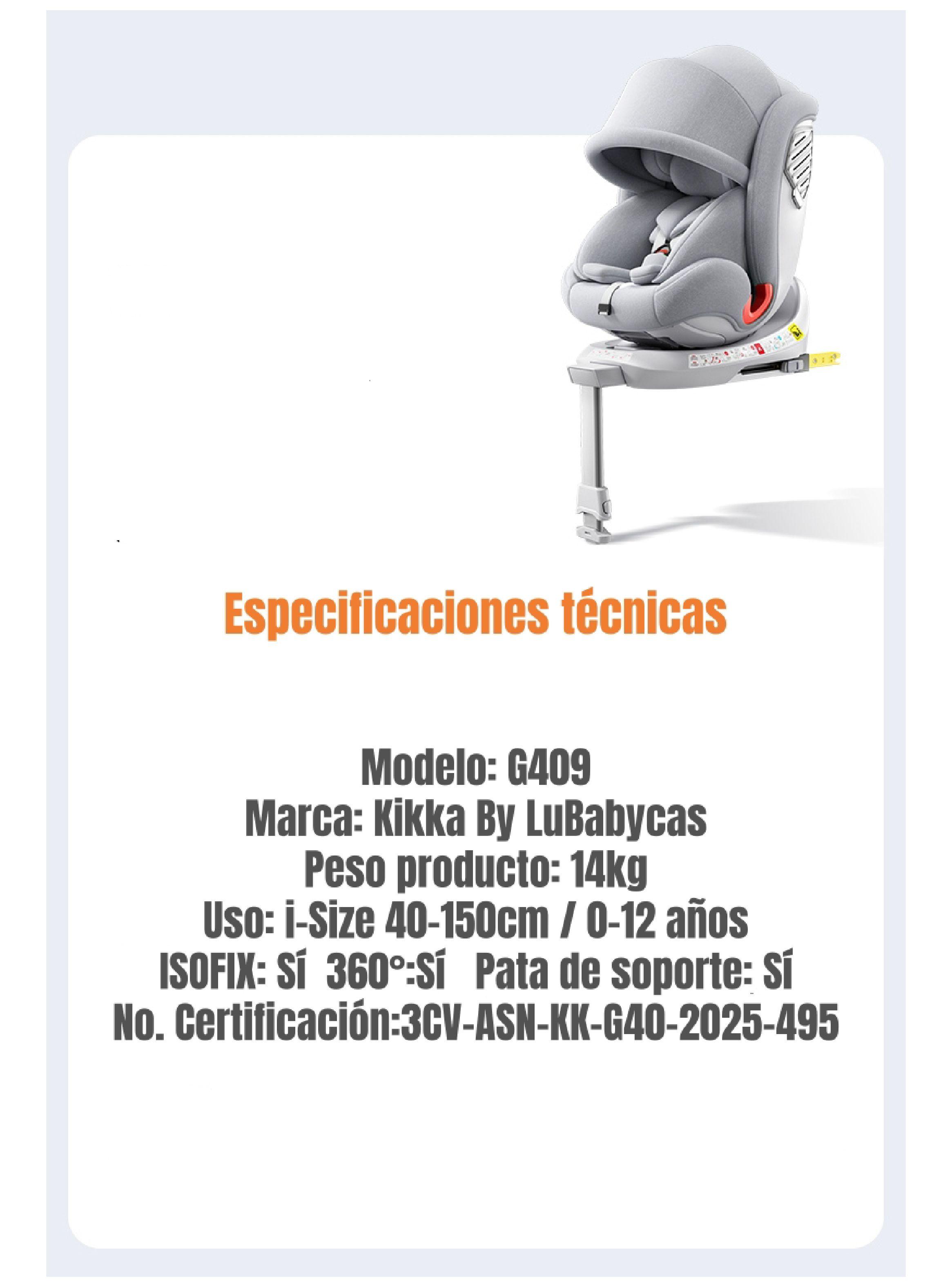 Silla de Auto Convertible 360° Isofix Y Pata Apoyo LuBabycas-8