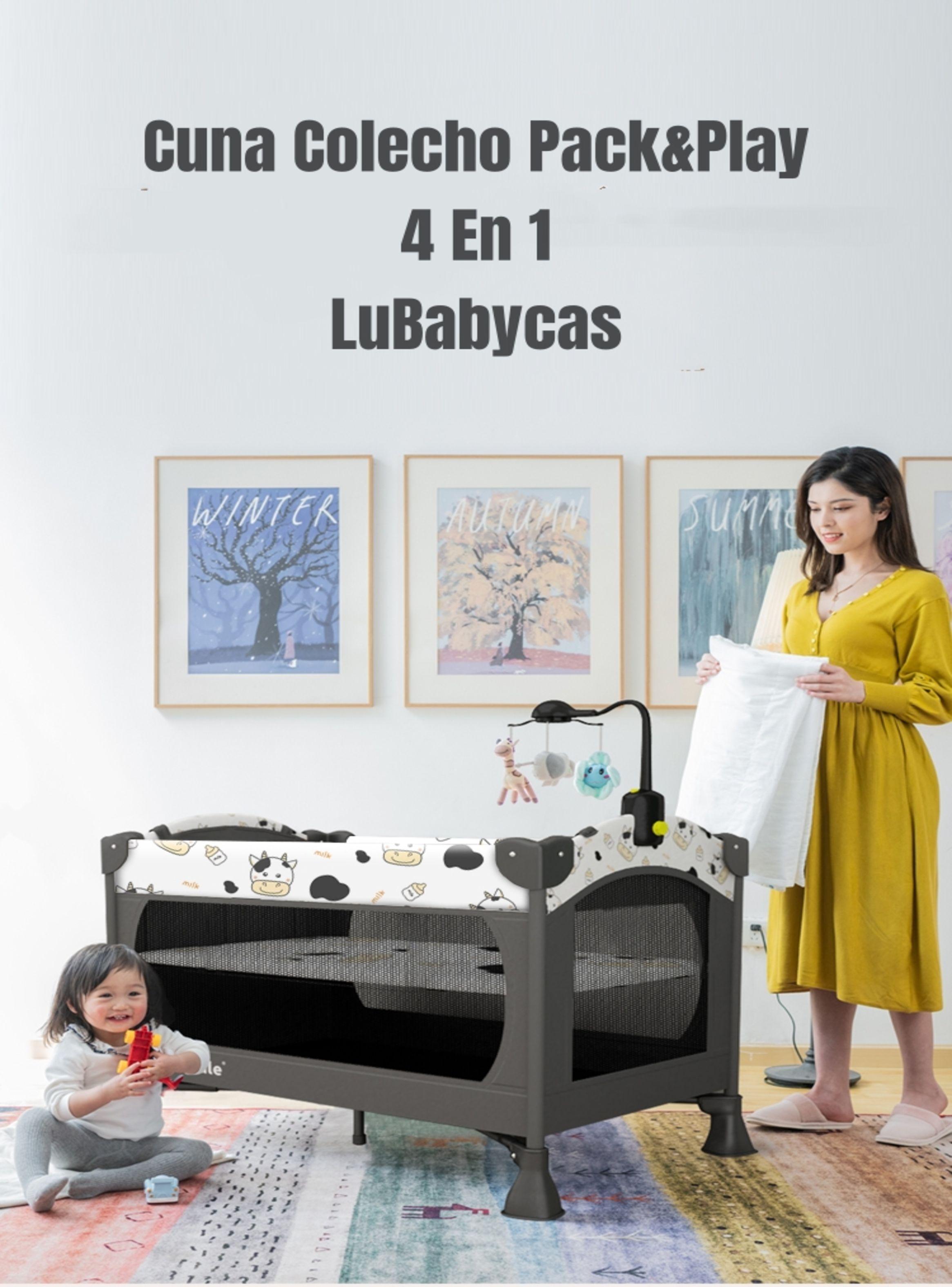 Cuna Colecho Corral Mecedora 4 En 1 Lubabycas Blanco-4
