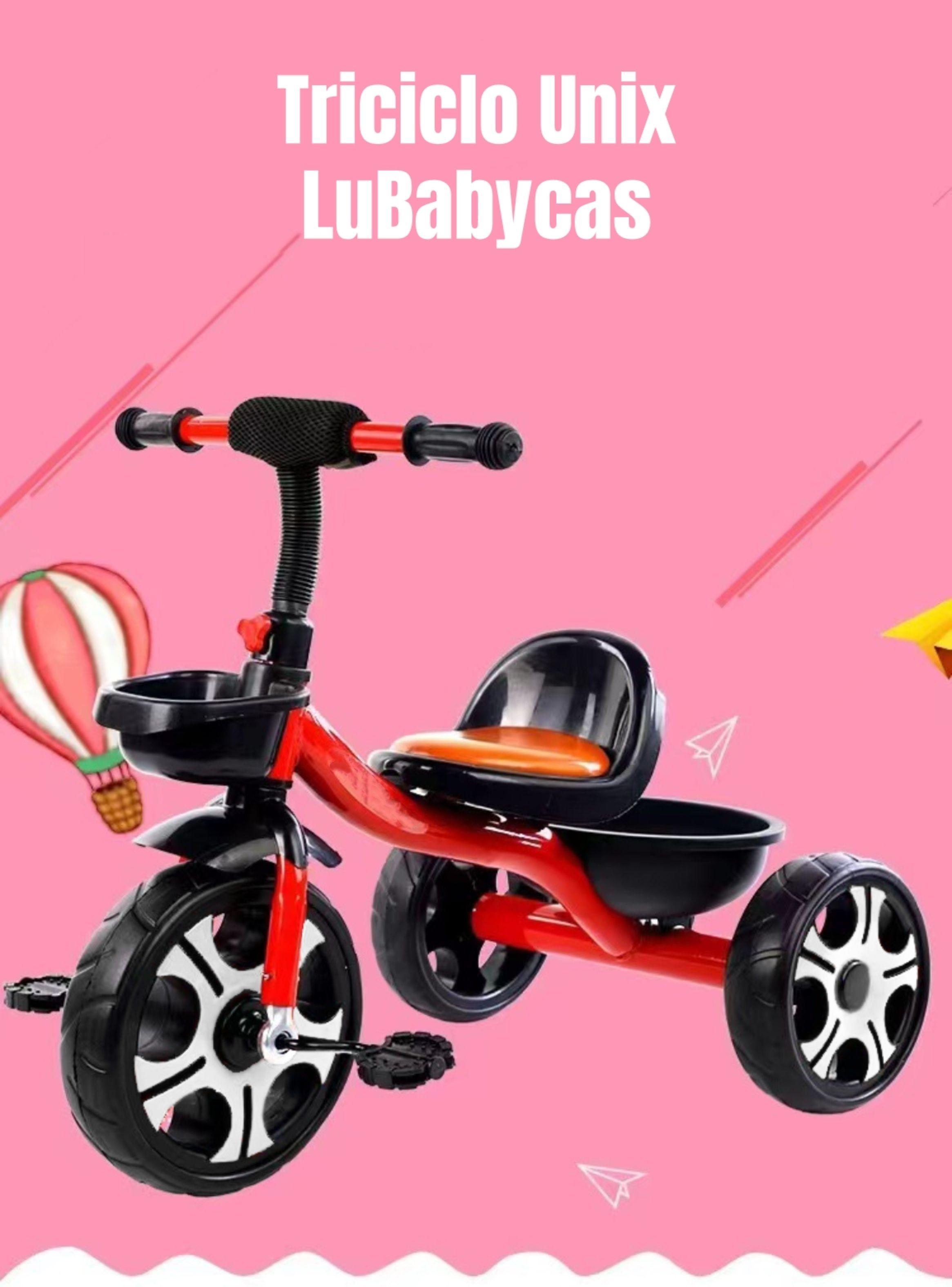 Triciclo Infantil Con Canastos 5 Años Unix Rosado LuBabycas-2