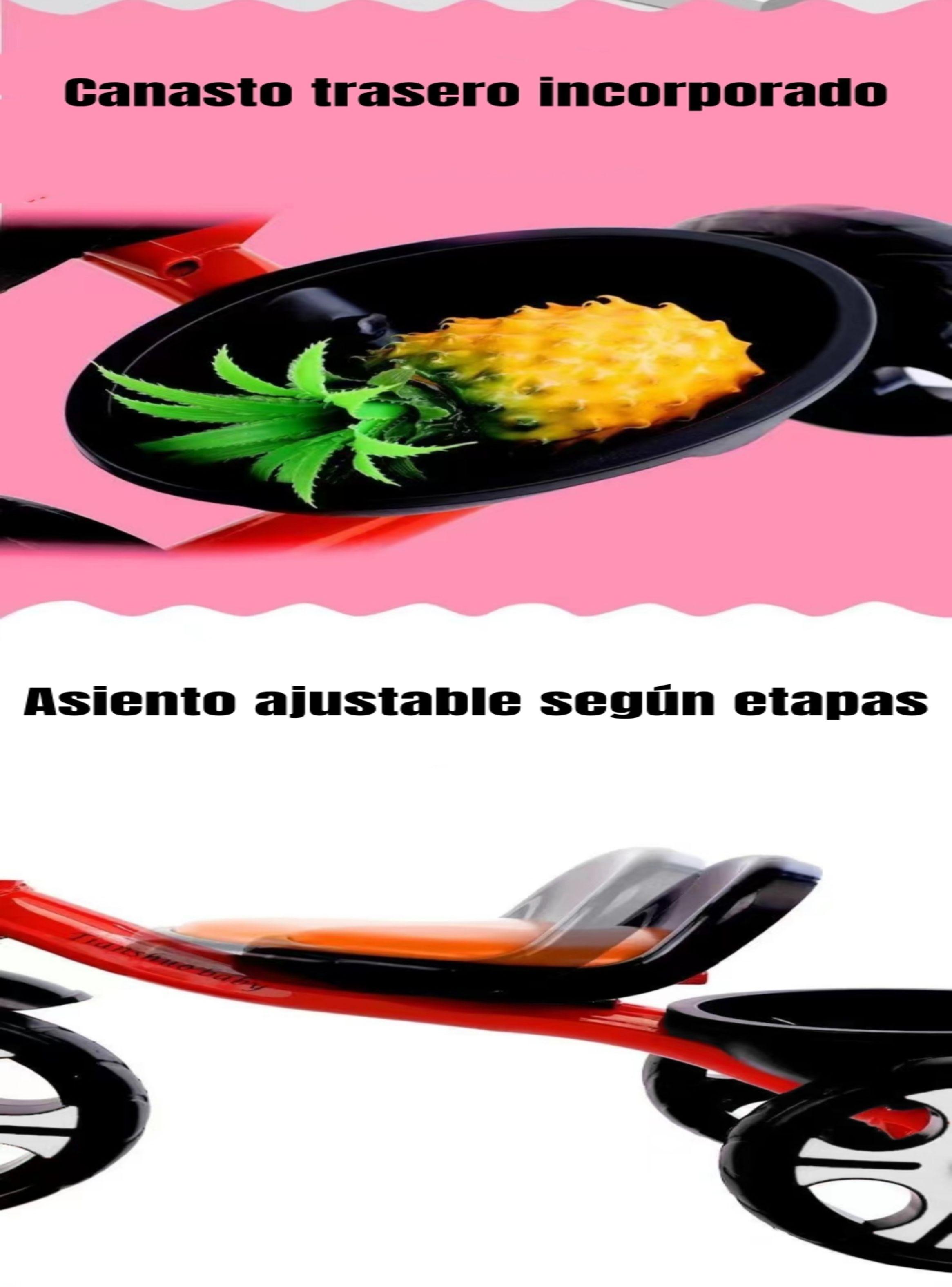 Triciclo Infantil Con Canastos 5 Años Unix Rosado LuBabycas-6