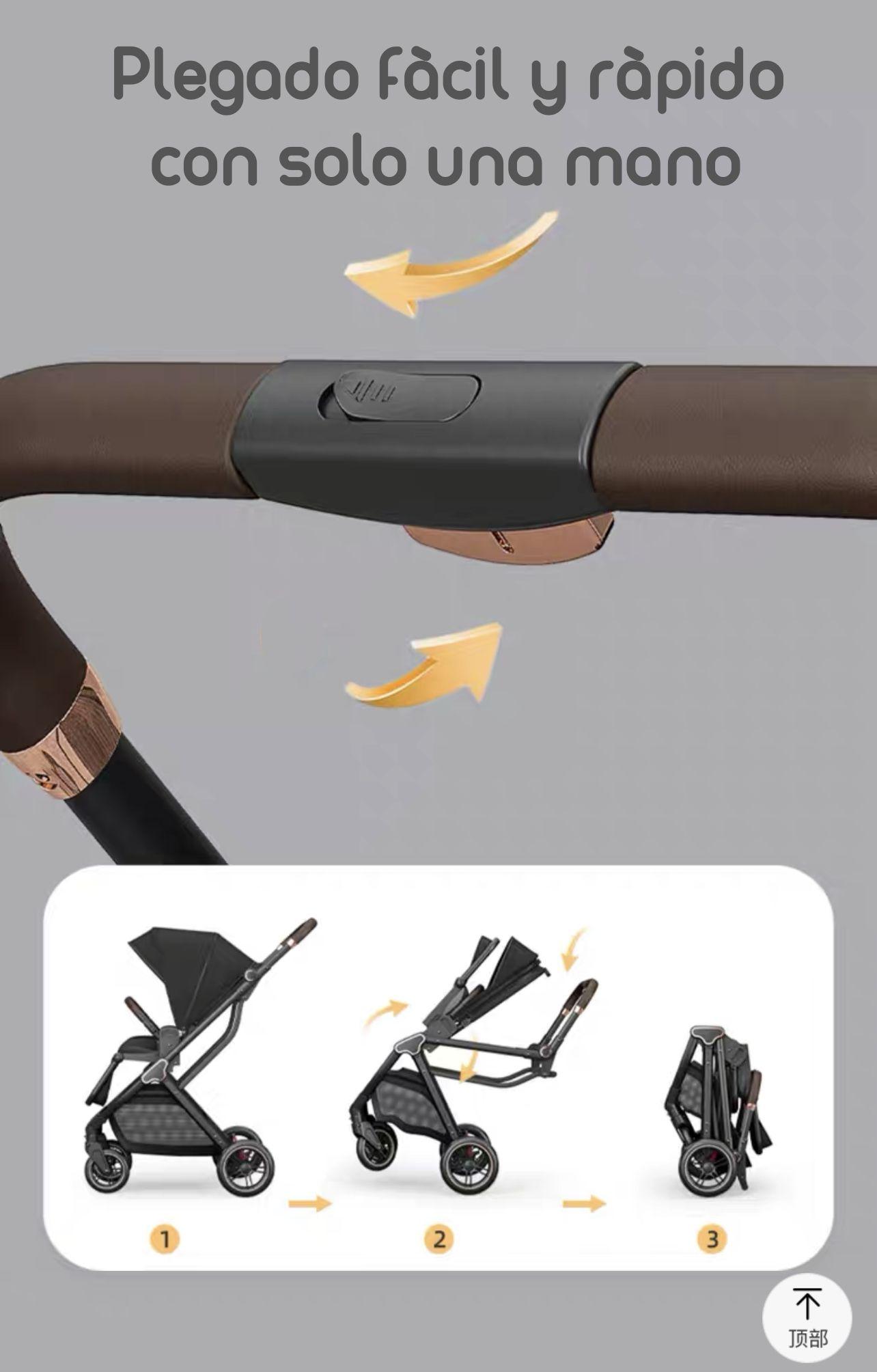 Coche De Paseo Modo Apego Y Panorámico Lubabycas Rosado-2