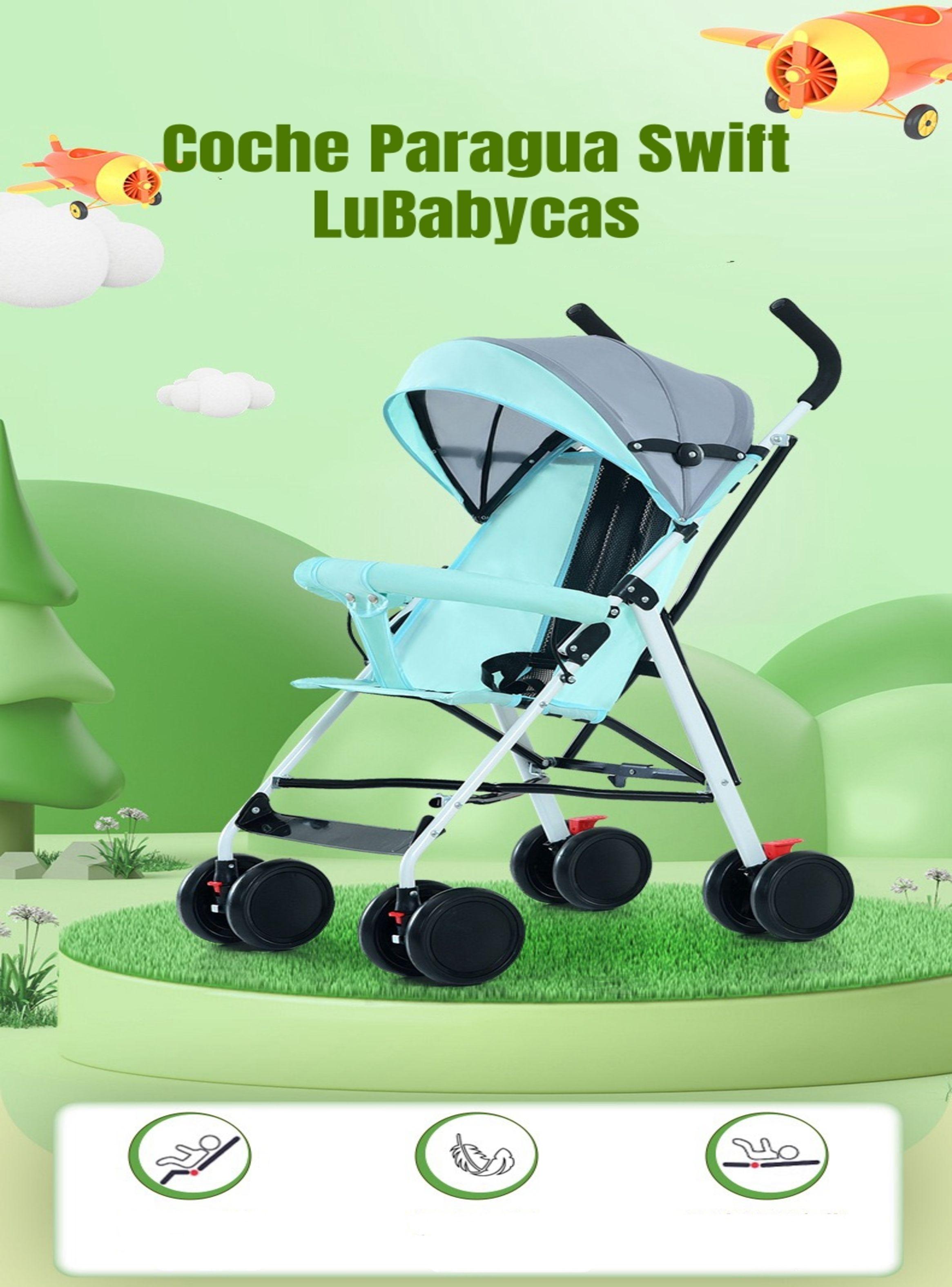 Coche Paragua Con Posa Vaso Swift Gris LuBabycas-2