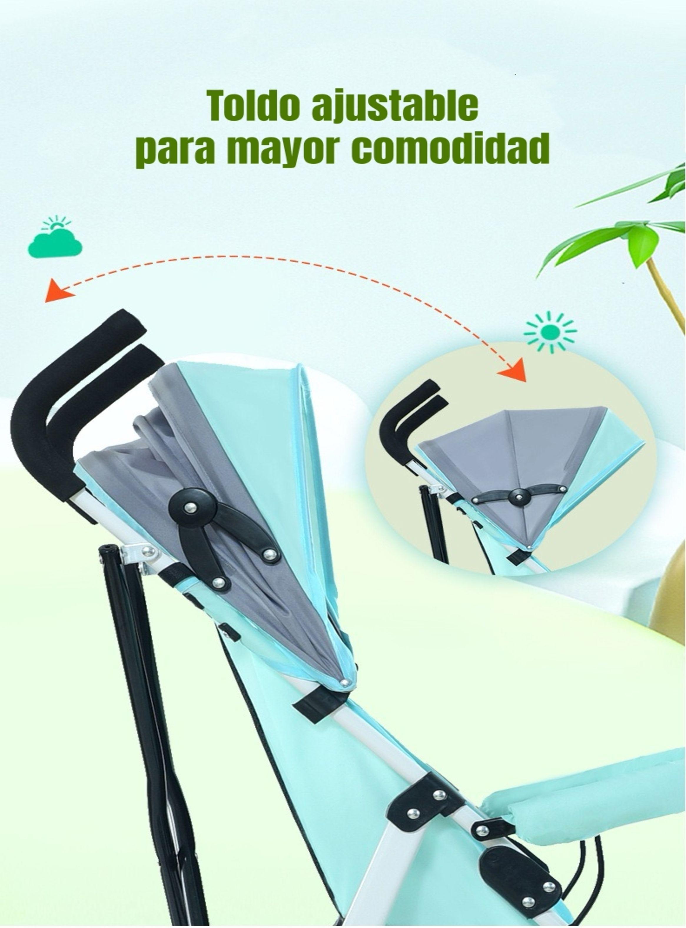 Coche Paragua Con Posa Vaso Swift Gris LuBabycas-6