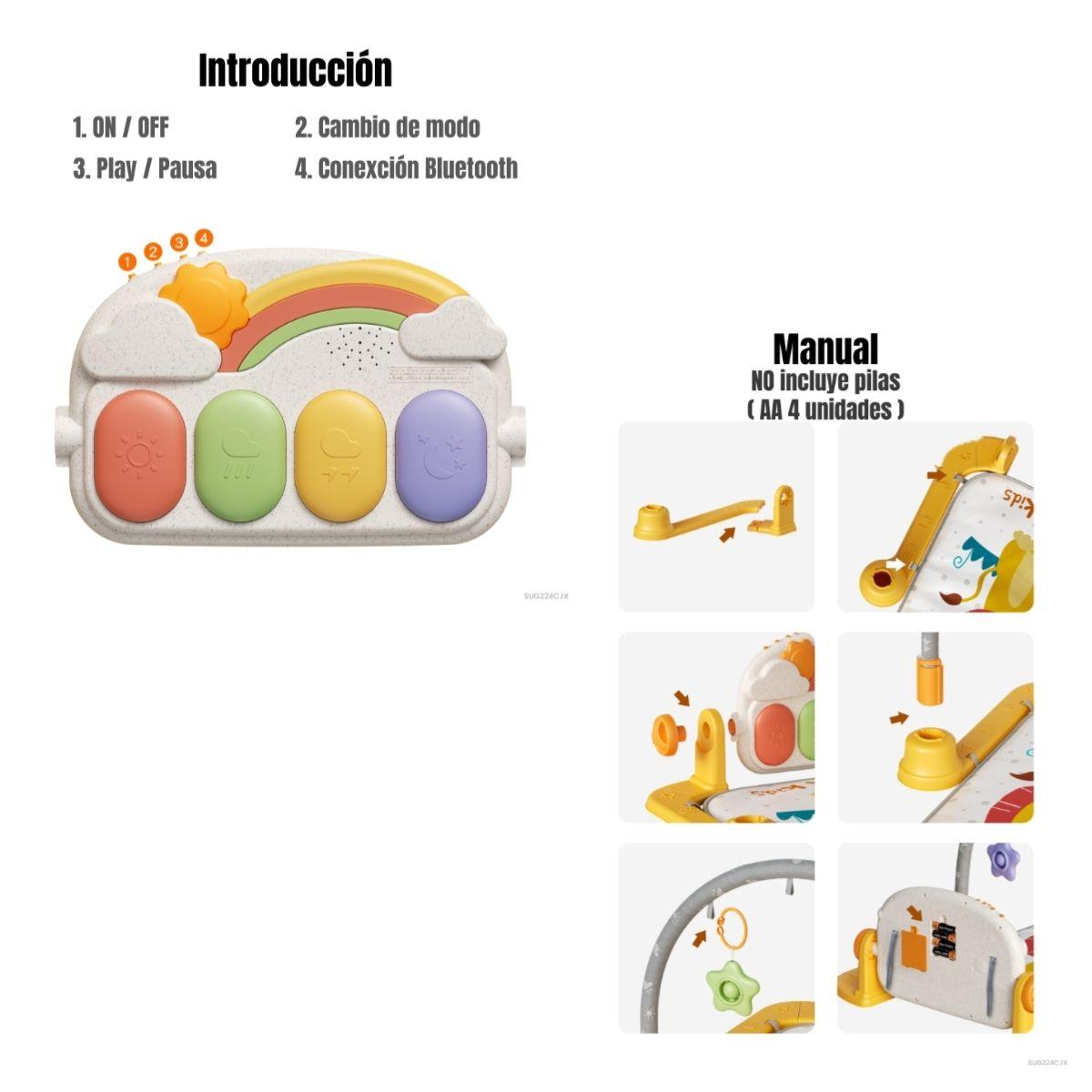 Gimnasio Musical Piano Con Bluetooth 3 En 1 TM243 LuBabycas-6