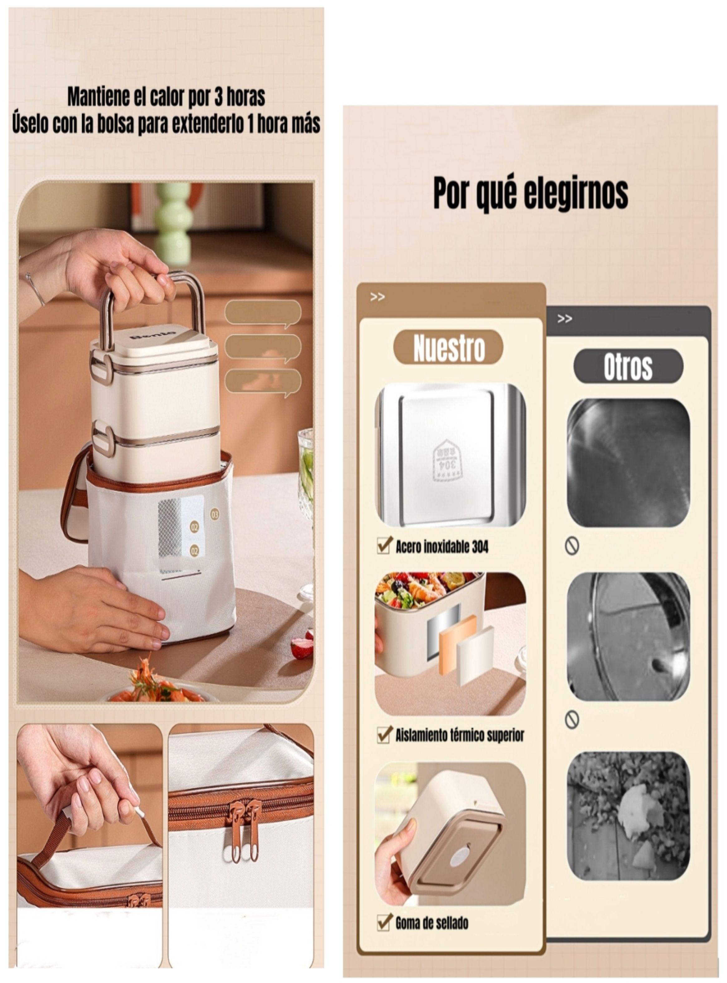 Lonchera Fiambrera Calentadora Y Bolso Térmico LuBabycas-3