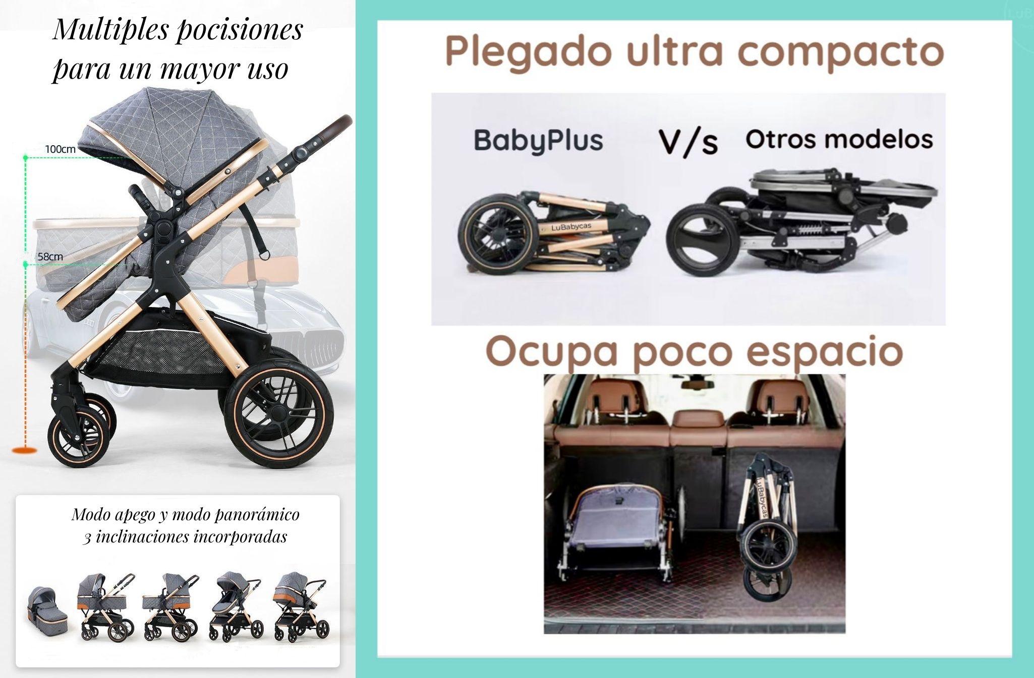 Coche Travel System Con Accesorios LuBabycas X1 Rosado-4