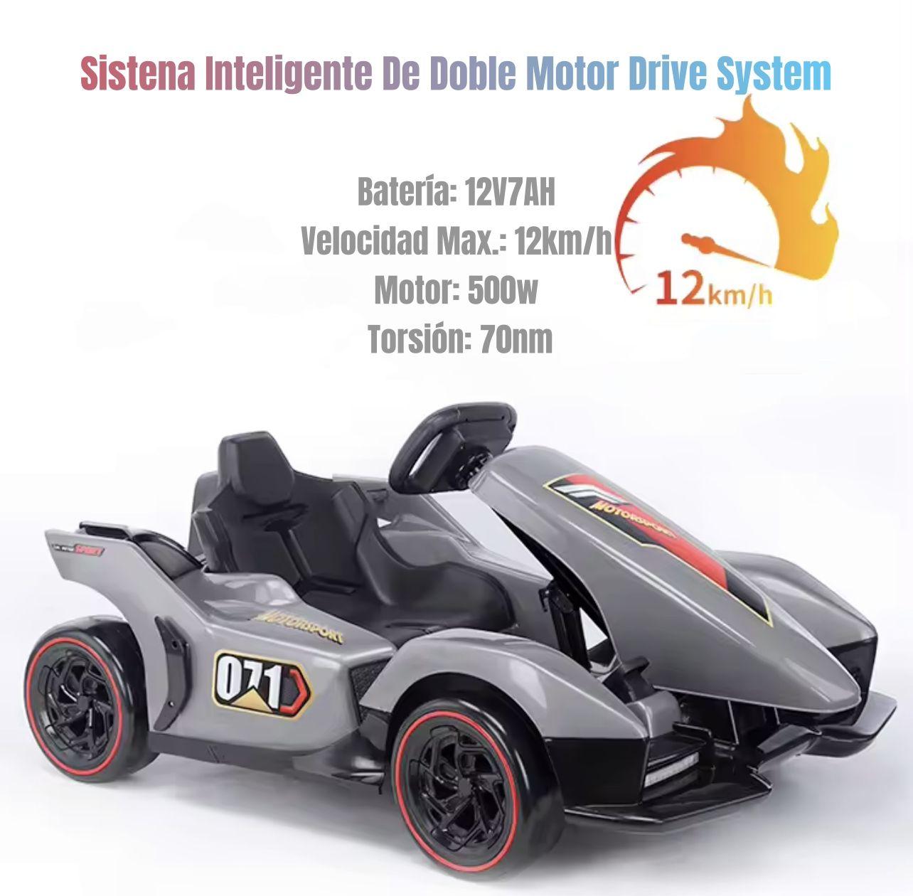 Go Kart Auto Eléctrico 12V7AH Con Control Rojo LuBabycas-2