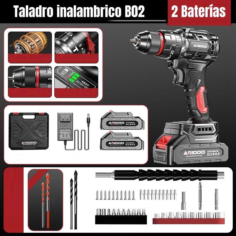 Kit Taladro Atornillador Inalámbrico 21V 2 Baterías B02-2
