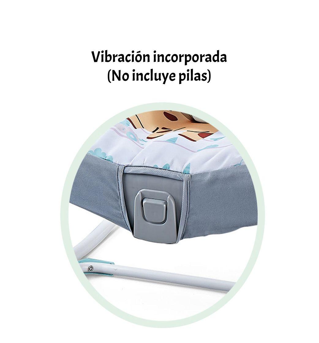 Mecedora Bebé Silla Nido Musical Vibración Azul LuBabycas-3