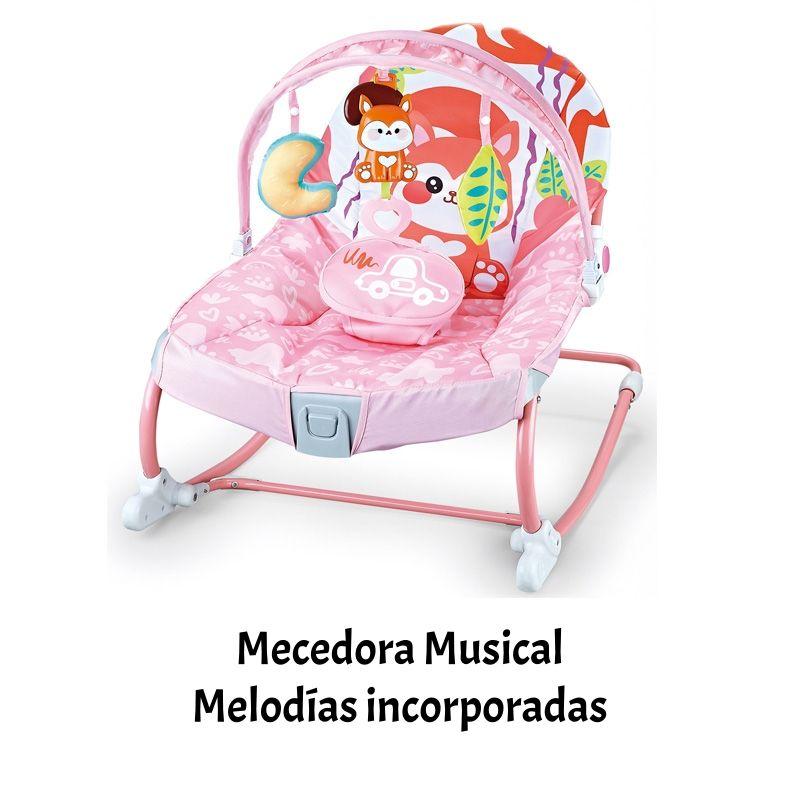 Mecedora Bebé Silla Nido Musical Vibración Azul LuBabycas-5
