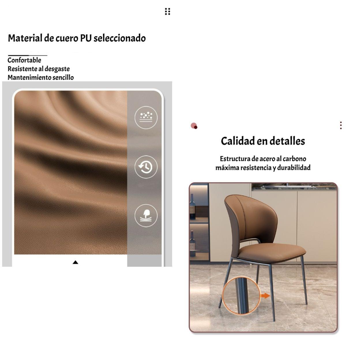 Pack 4 Sillas De Comedor Premium Ecocuero Deli Blancas-2