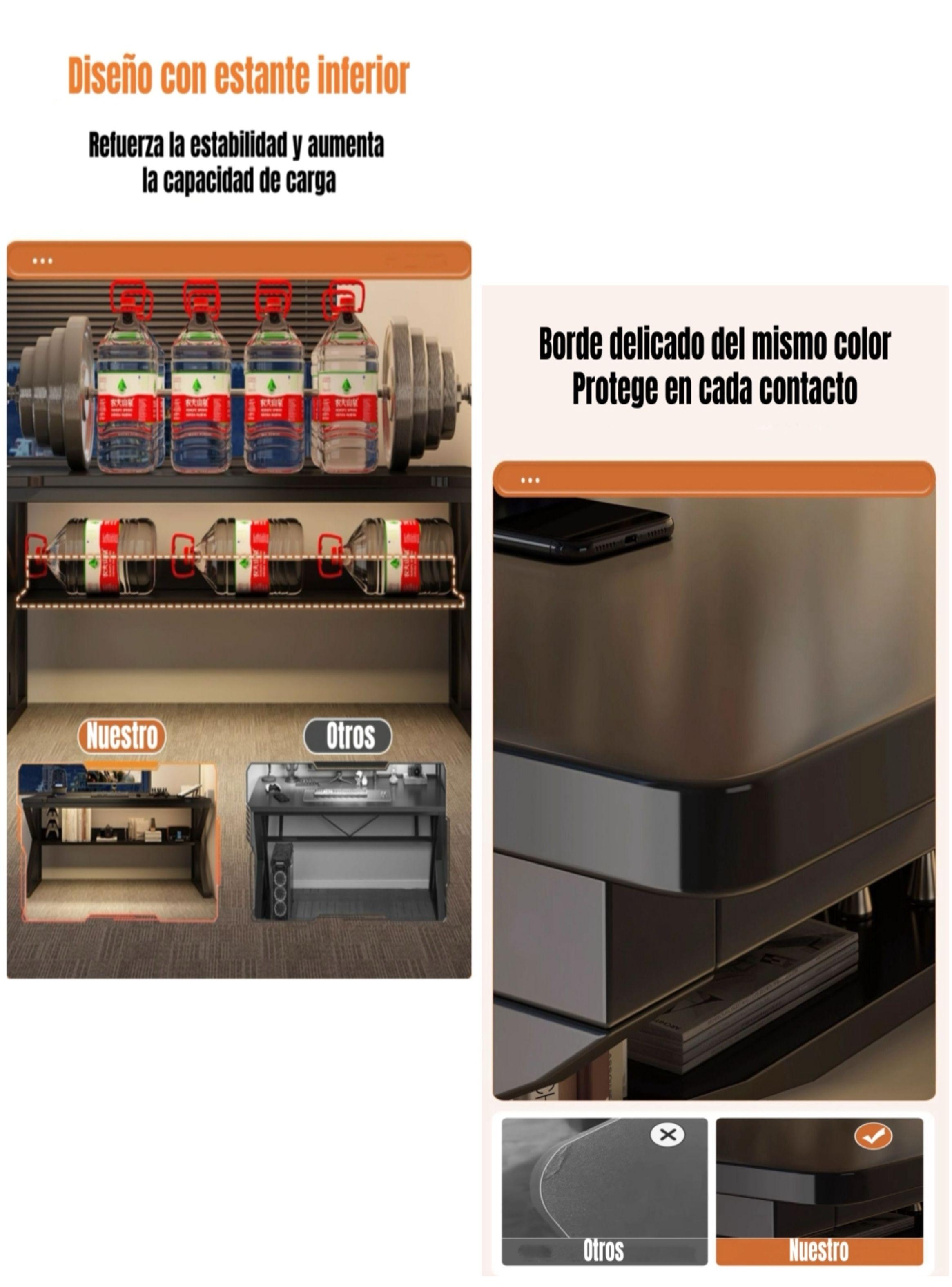 Escritorio De Madera Con Repisa Inferior 120x60x72cm Crown-5