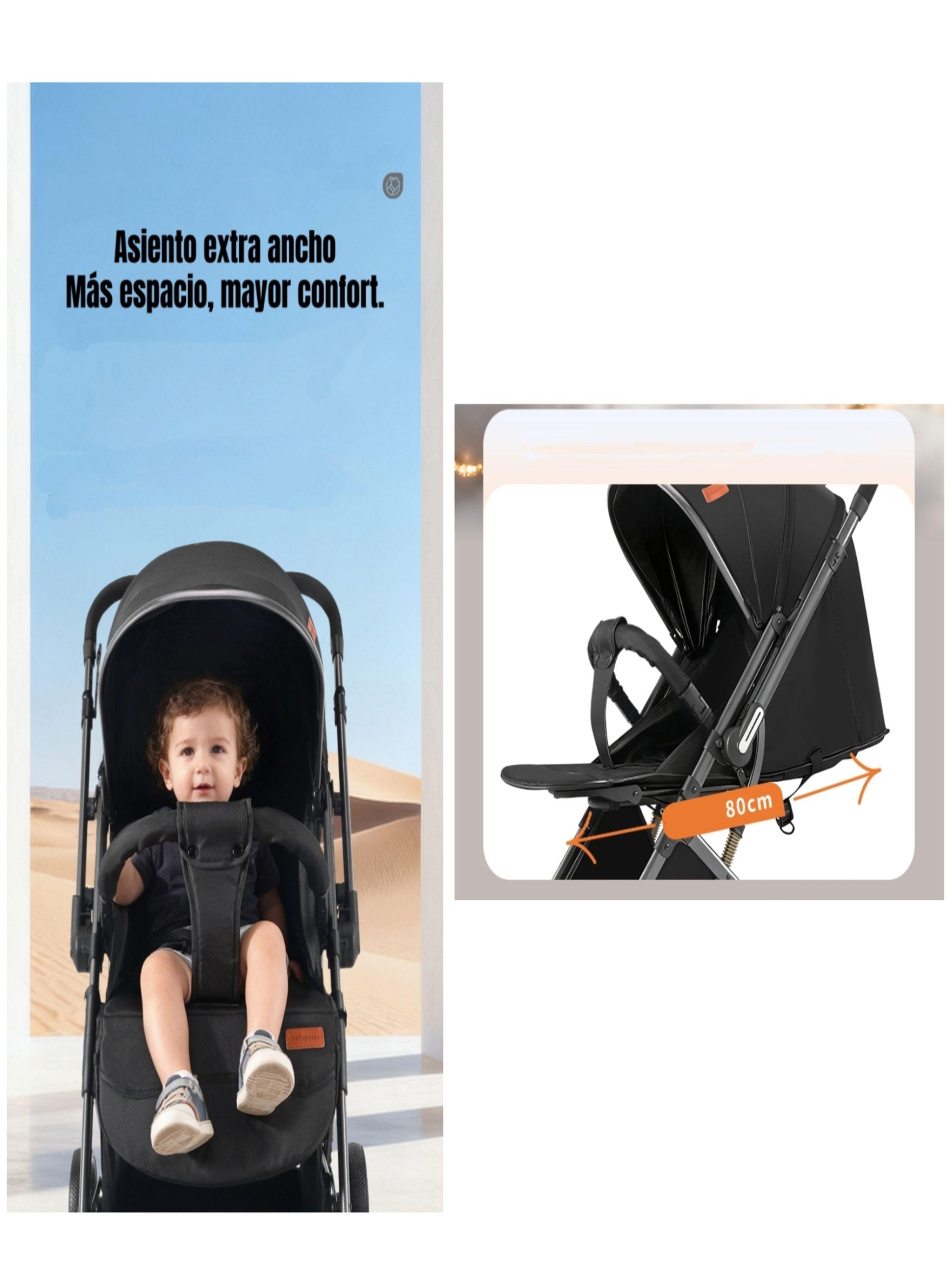 Coche Paseo Reversible Con Mosquitero Focus Negro LuBabycas-7