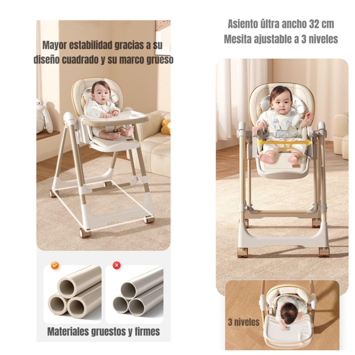 Silla De Comer Columpio 2 En 1 LuBabycas Rosada-2