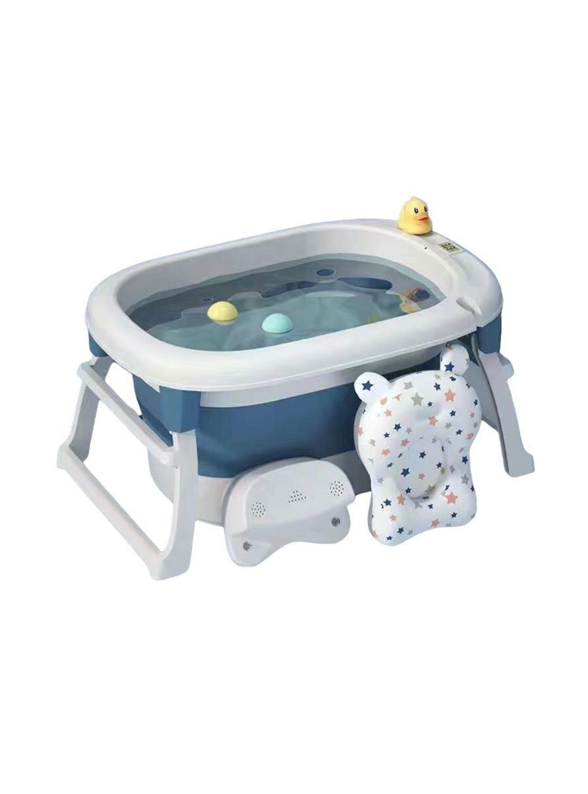 Bañera Con Cojin Termómetro Y Más Accesorios Azul Lubabycas-0