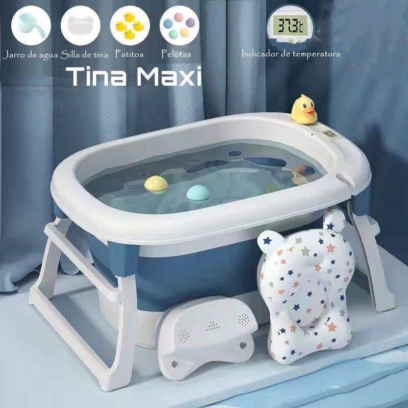 Bañera Con Cojin Termómetro Y Más Accesorios Azul Lubabycas-1