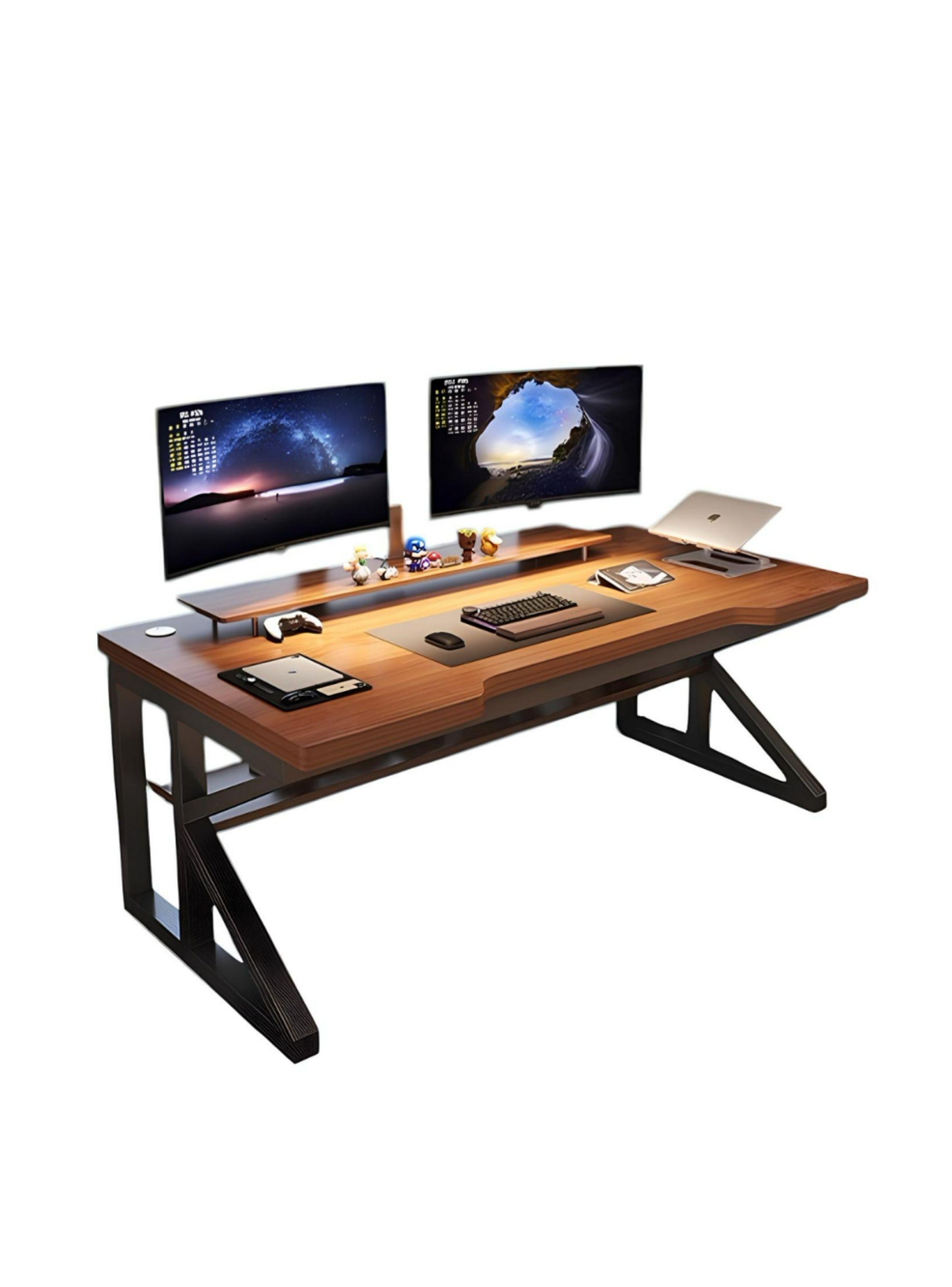 Escritorio De Madera Con Repisa Inferior 140x60x72cm Crown-1