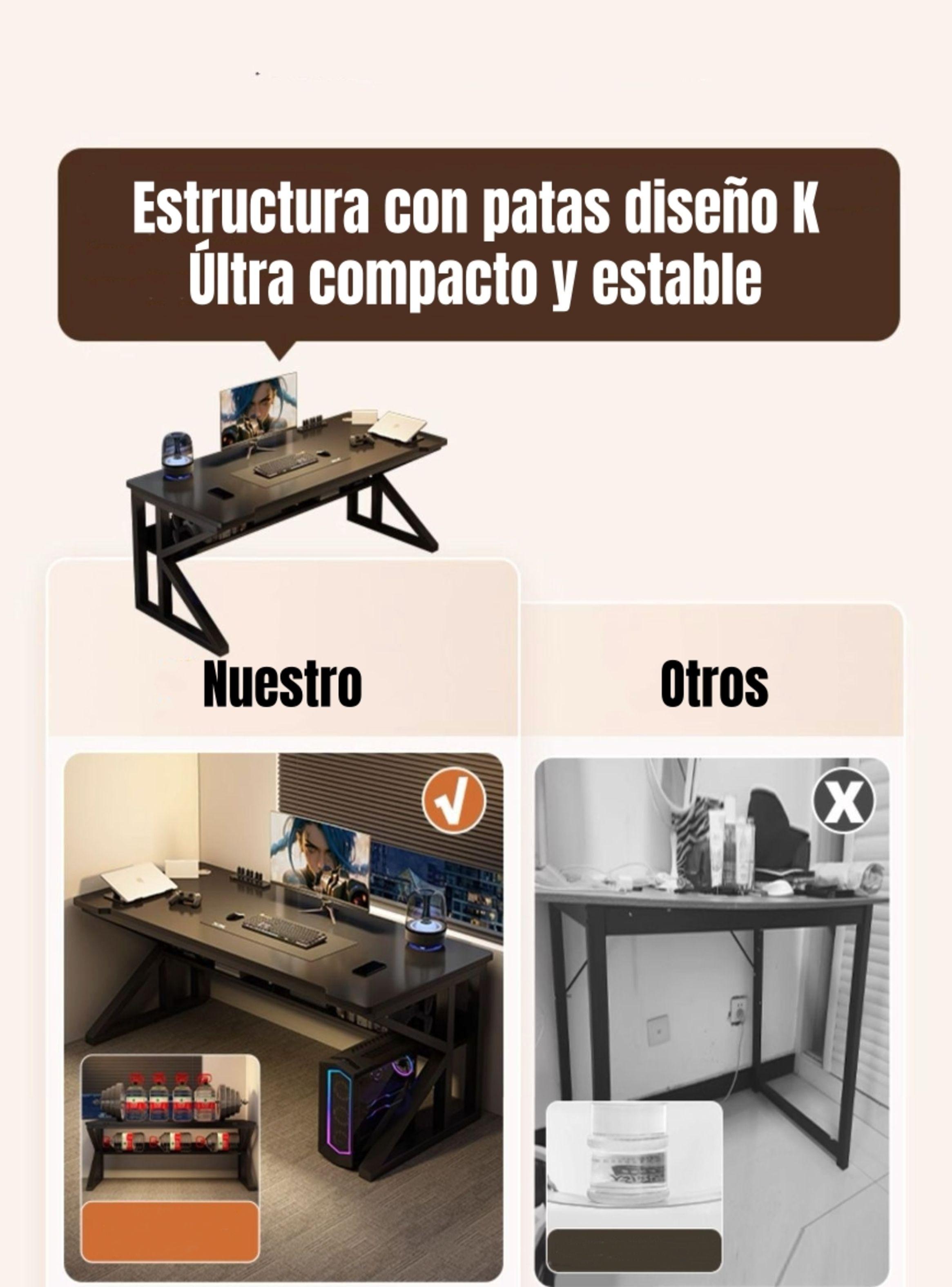 Escritorio De Madera Con Repisa Inferior 140x60x72cm Crown-3