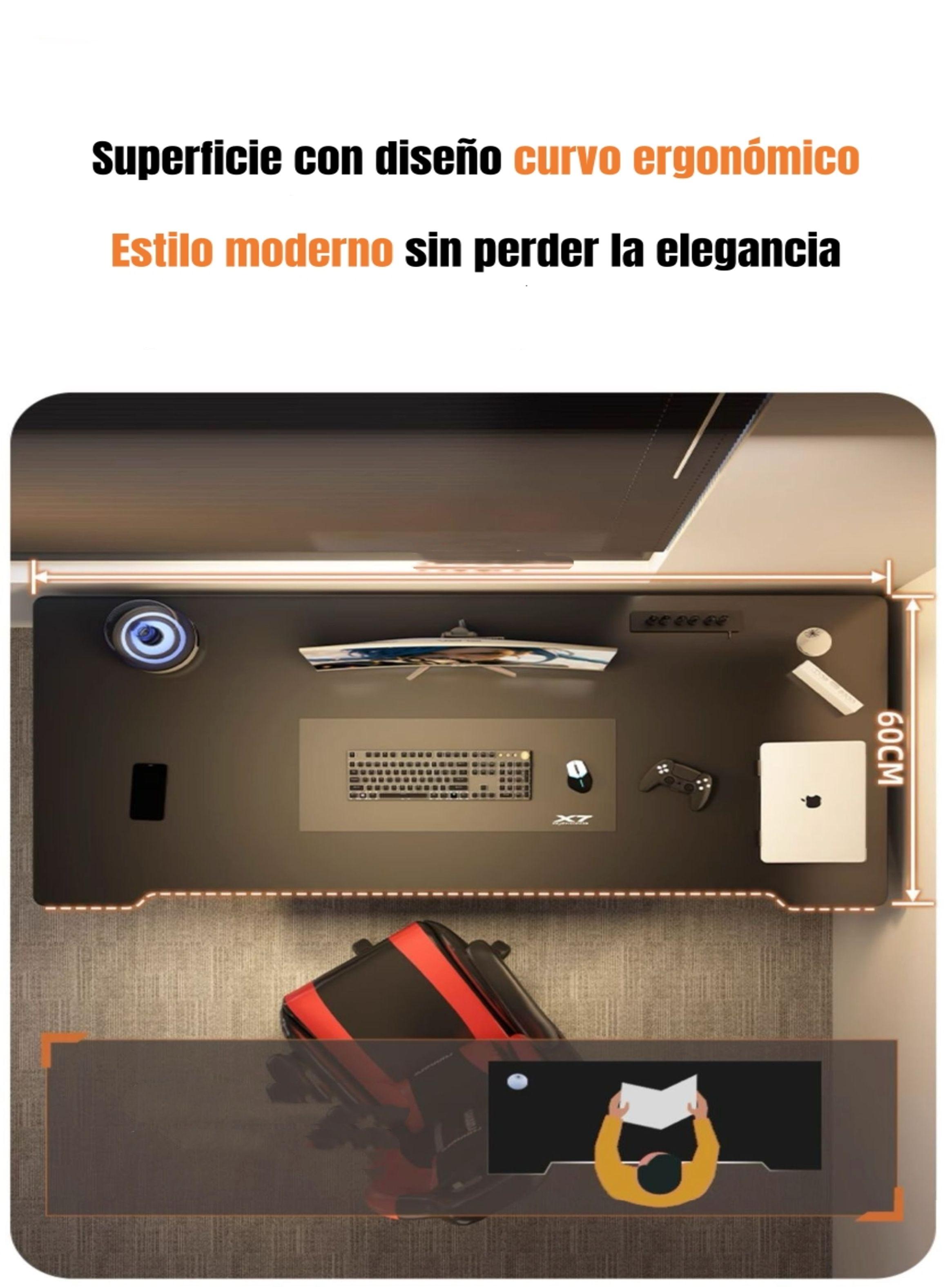 Escritorio De Madera Con Repisa Inferior 140x60x72cm Crown-4