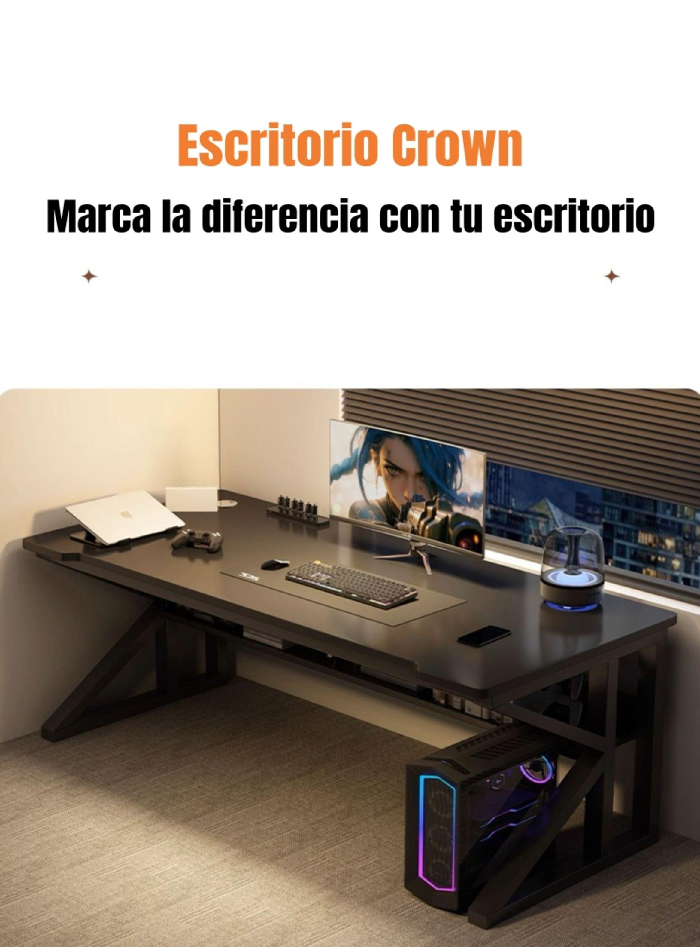 Escritorio De Madera Con Repisa Inferior 140x60x72cm Crown-2