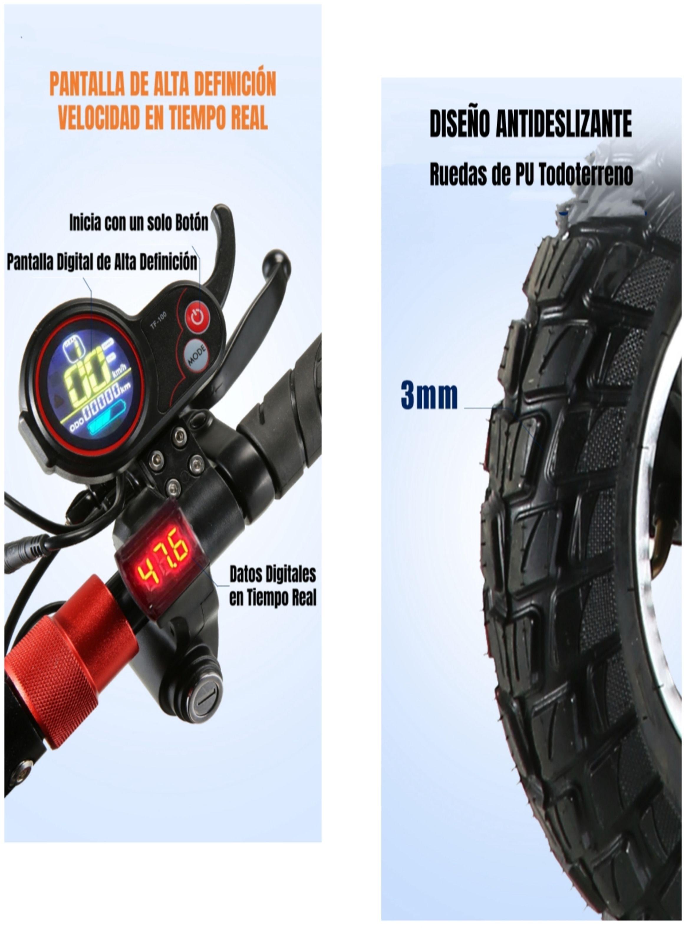 Scooter Adulto Eléctrico 40KM 48V 350W Edge Negro-4