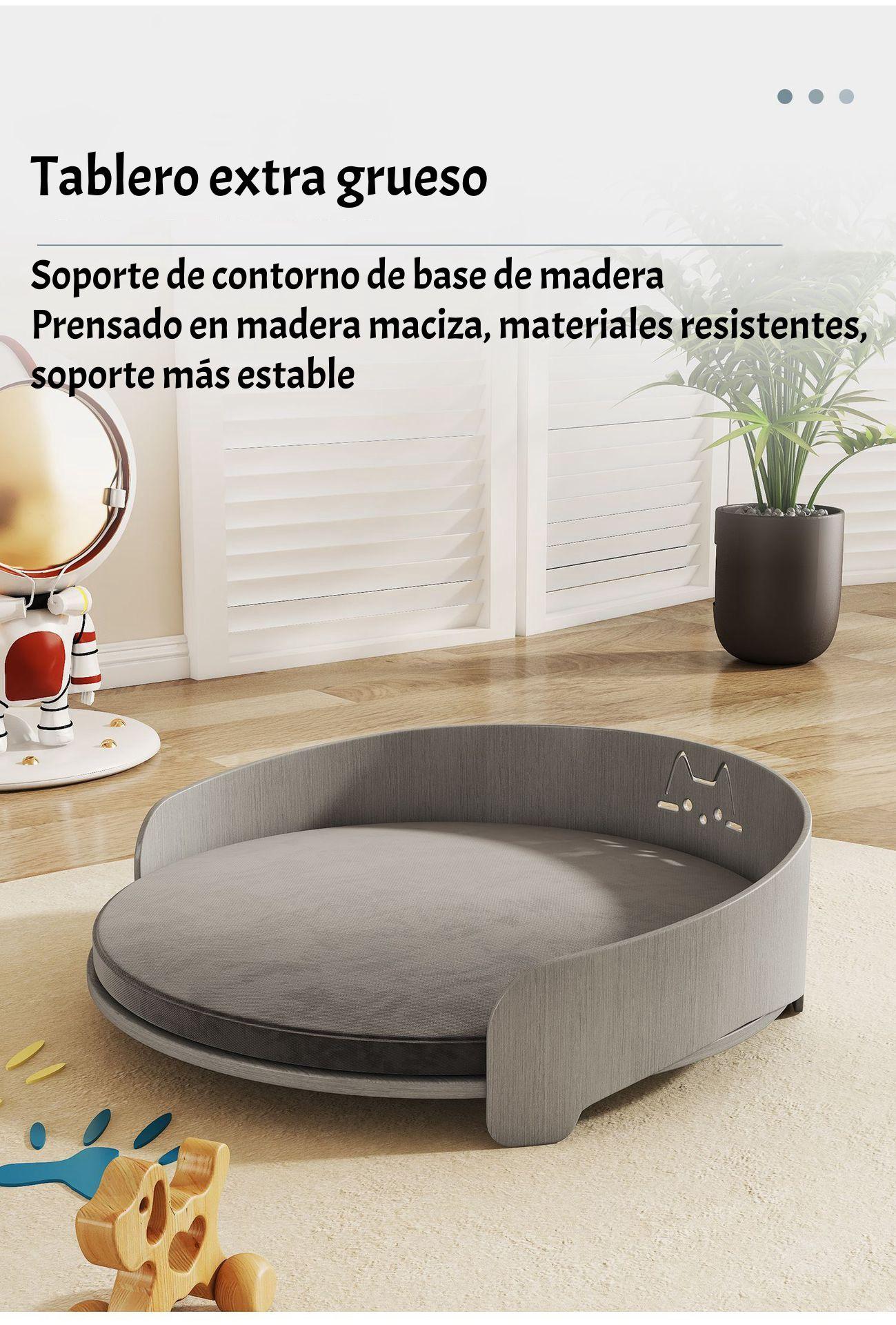 Cama Para Mascotas Madera Colchón 53x53cm Aveo By LuBabycas-3