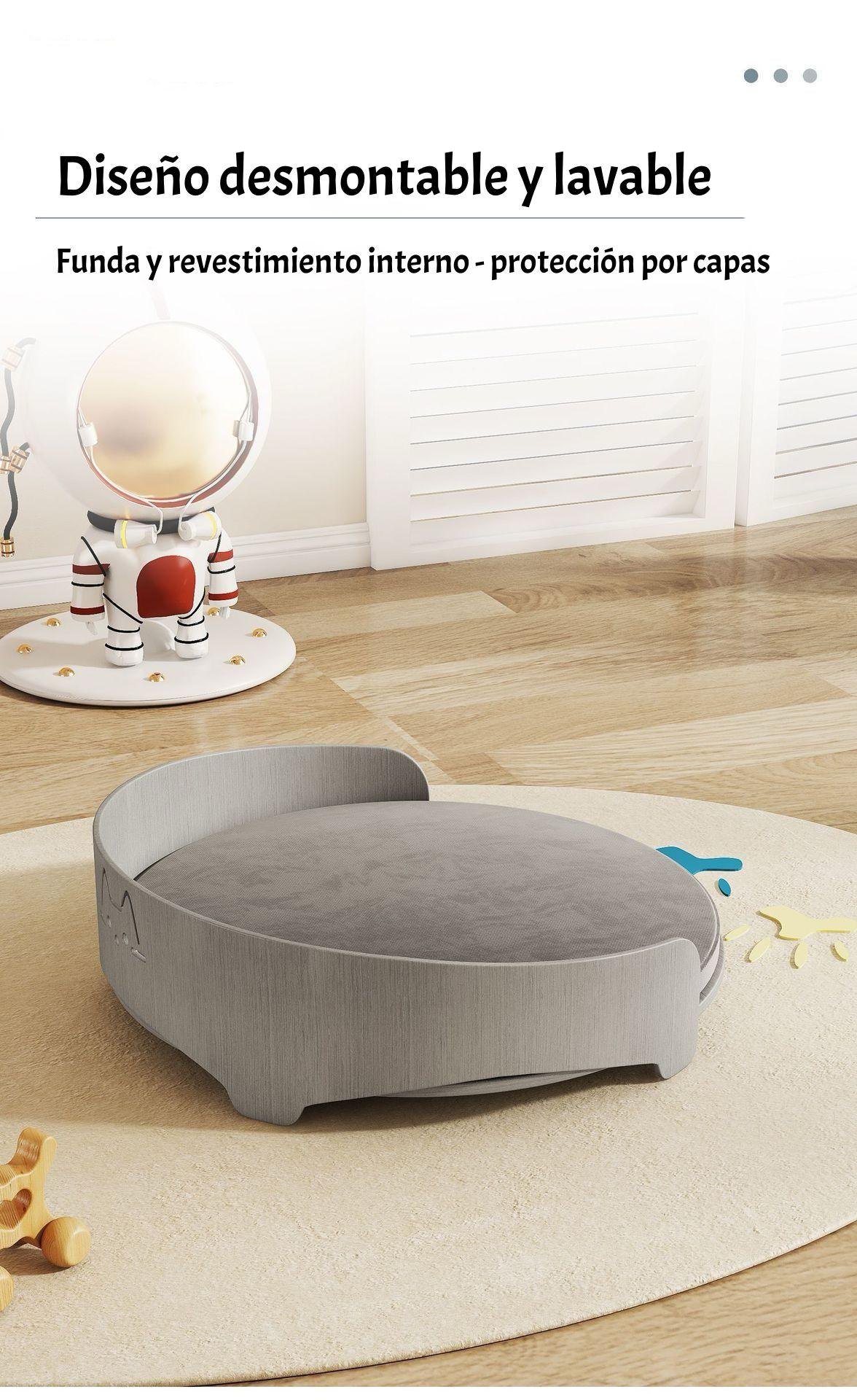 Cama Para Mascotas Madera Colchón 53x53cm Aveo By LuBabycas-6