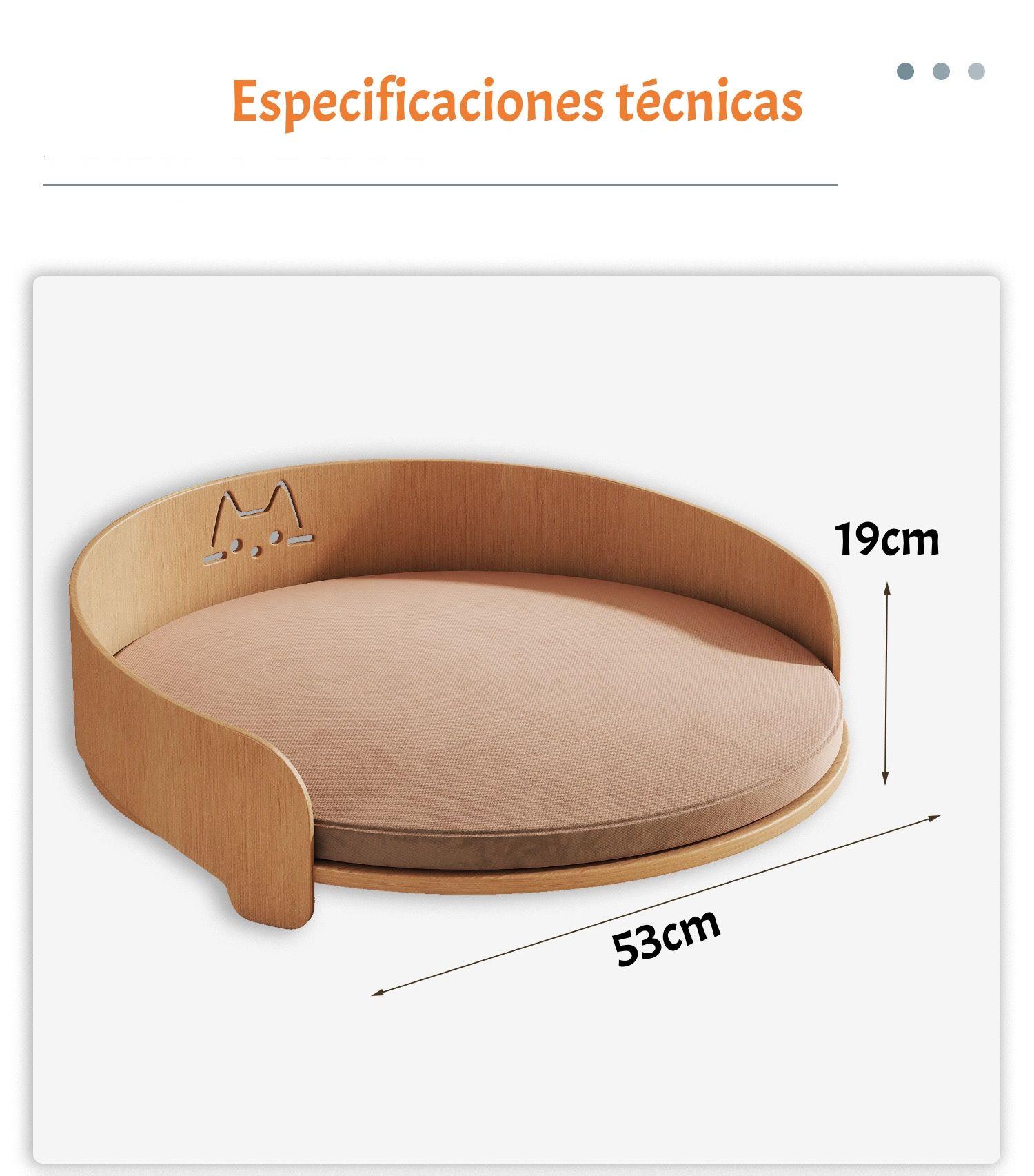 Cama Para Mascotas Madera Colchón 53x53cm Aveo By LuBabycas-7