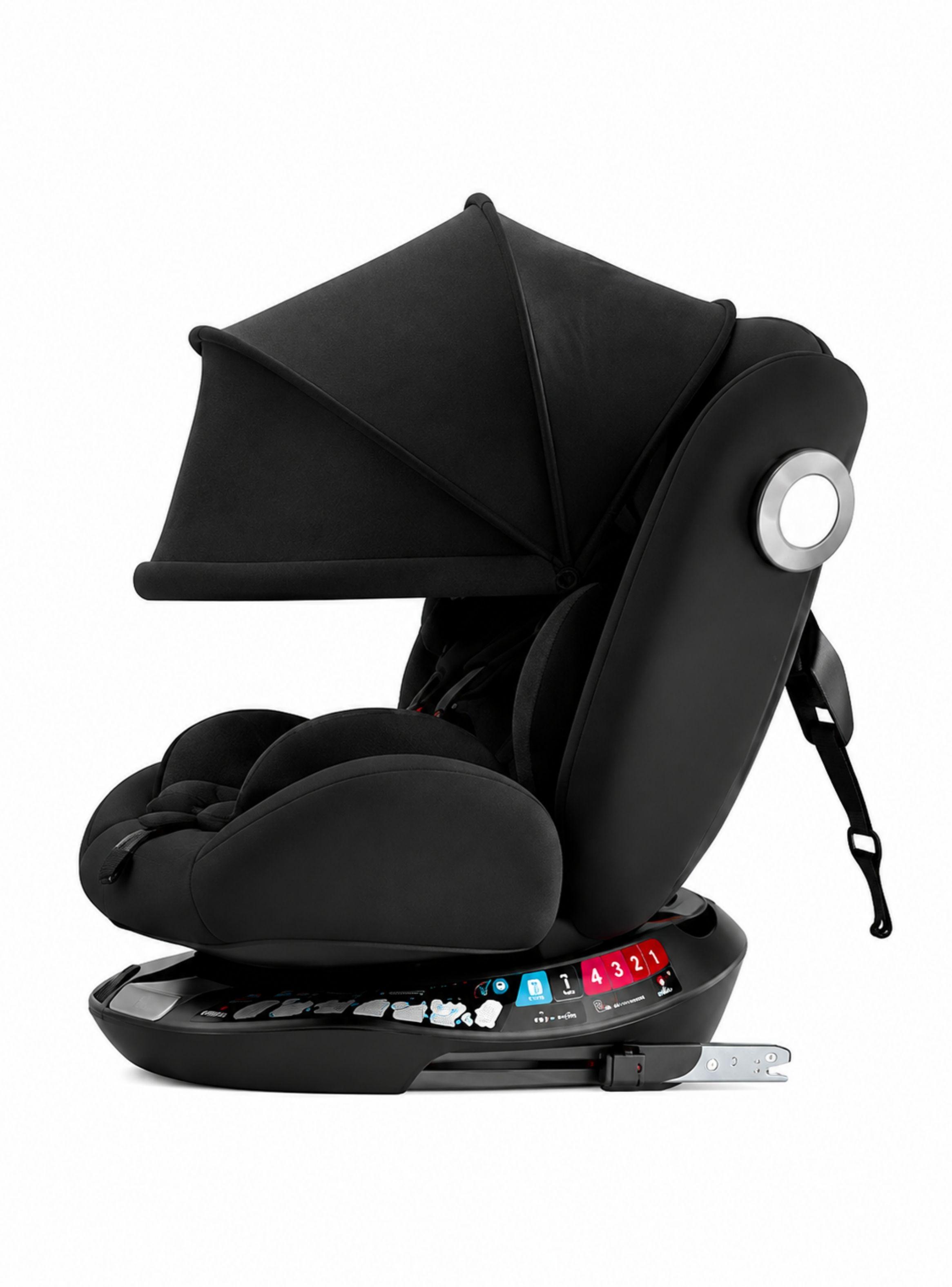 Silla de Auto Convertible 360° Isofix G406 Negra LuBabycas-1