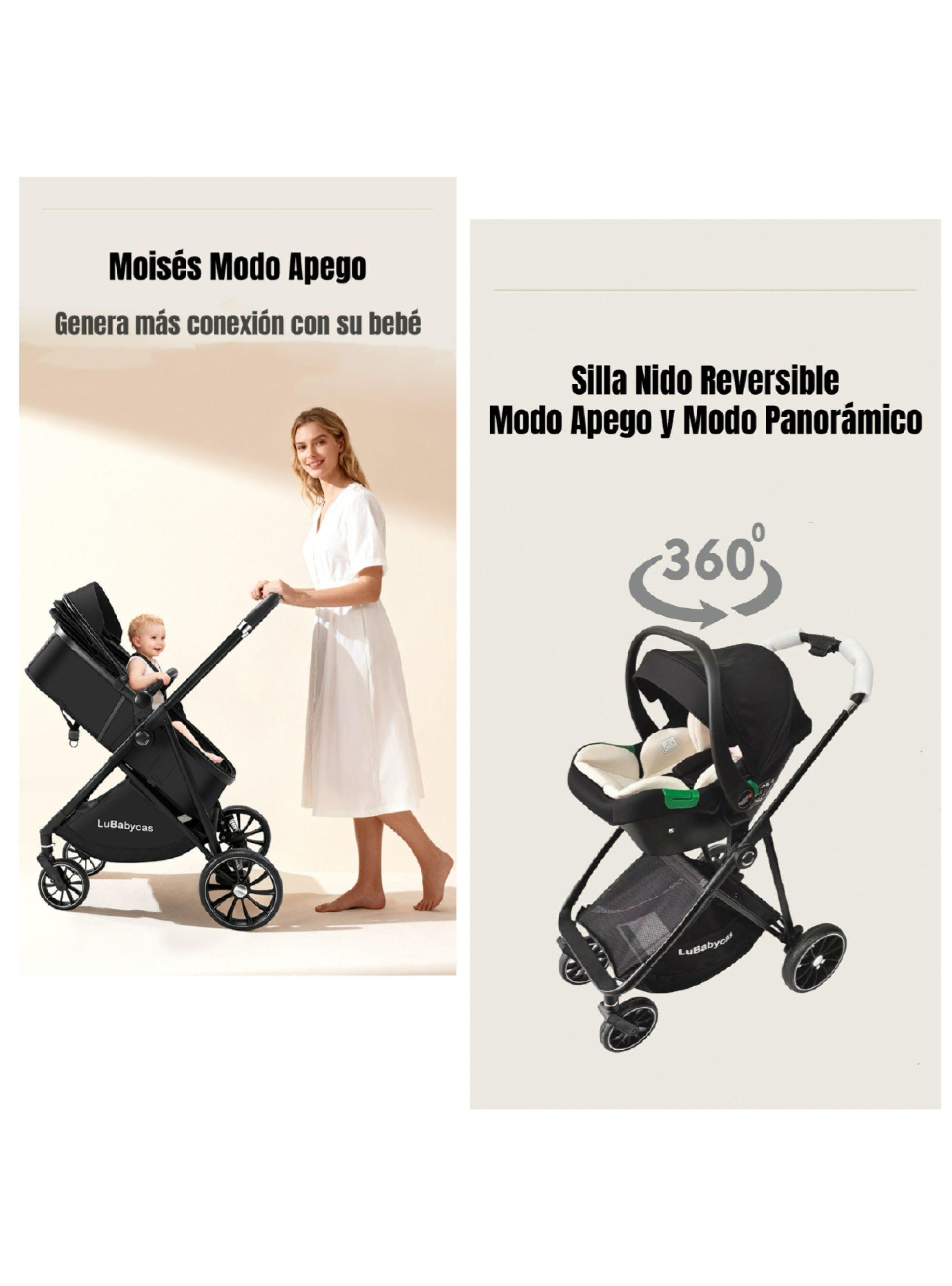 Coche Travel System Toldo 360°Gese Baby Negro LuBabycas-3