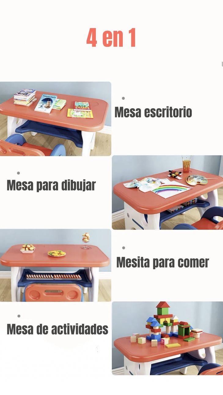 Mesa Con Silla Montessori Para Niños 4 En 1 By LuBabycas-2