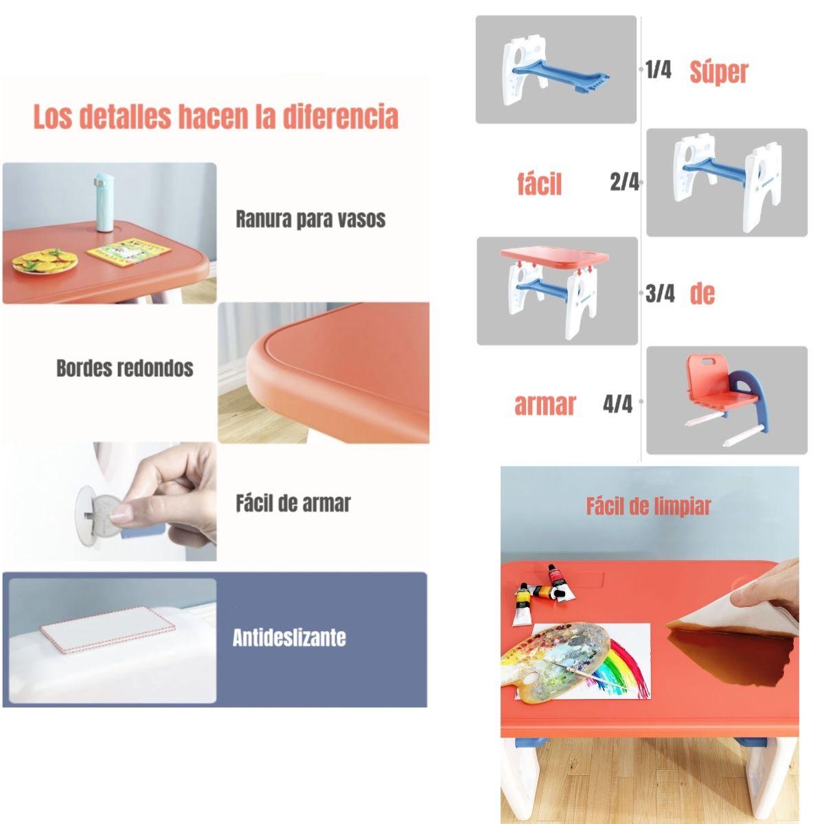 Mesa Con Silla Montessori Para Niños 4 En 1 By LuBabycas-6