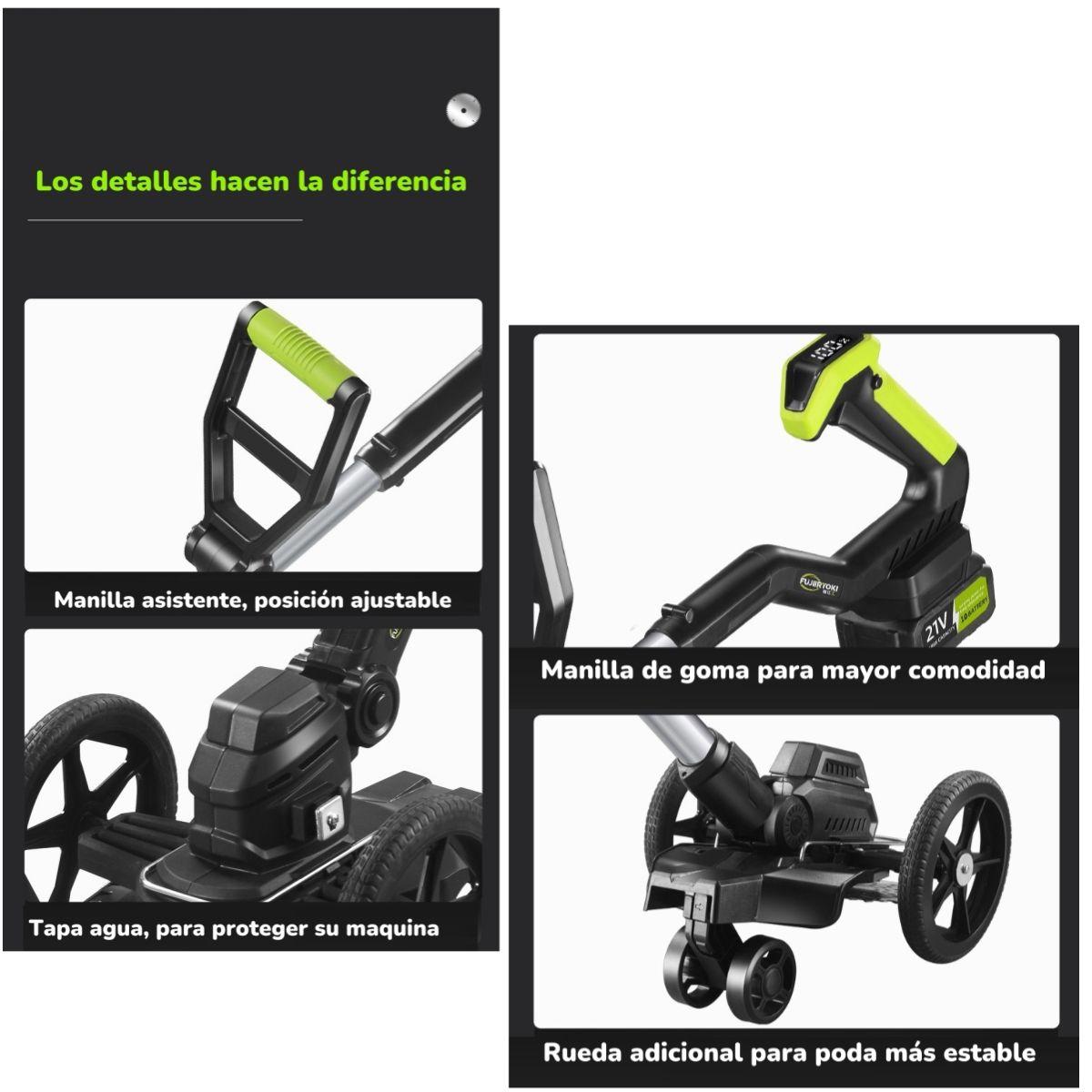 Orilladora De Pasto Eléctrica 2 Baterías Más Accesorios A01-6