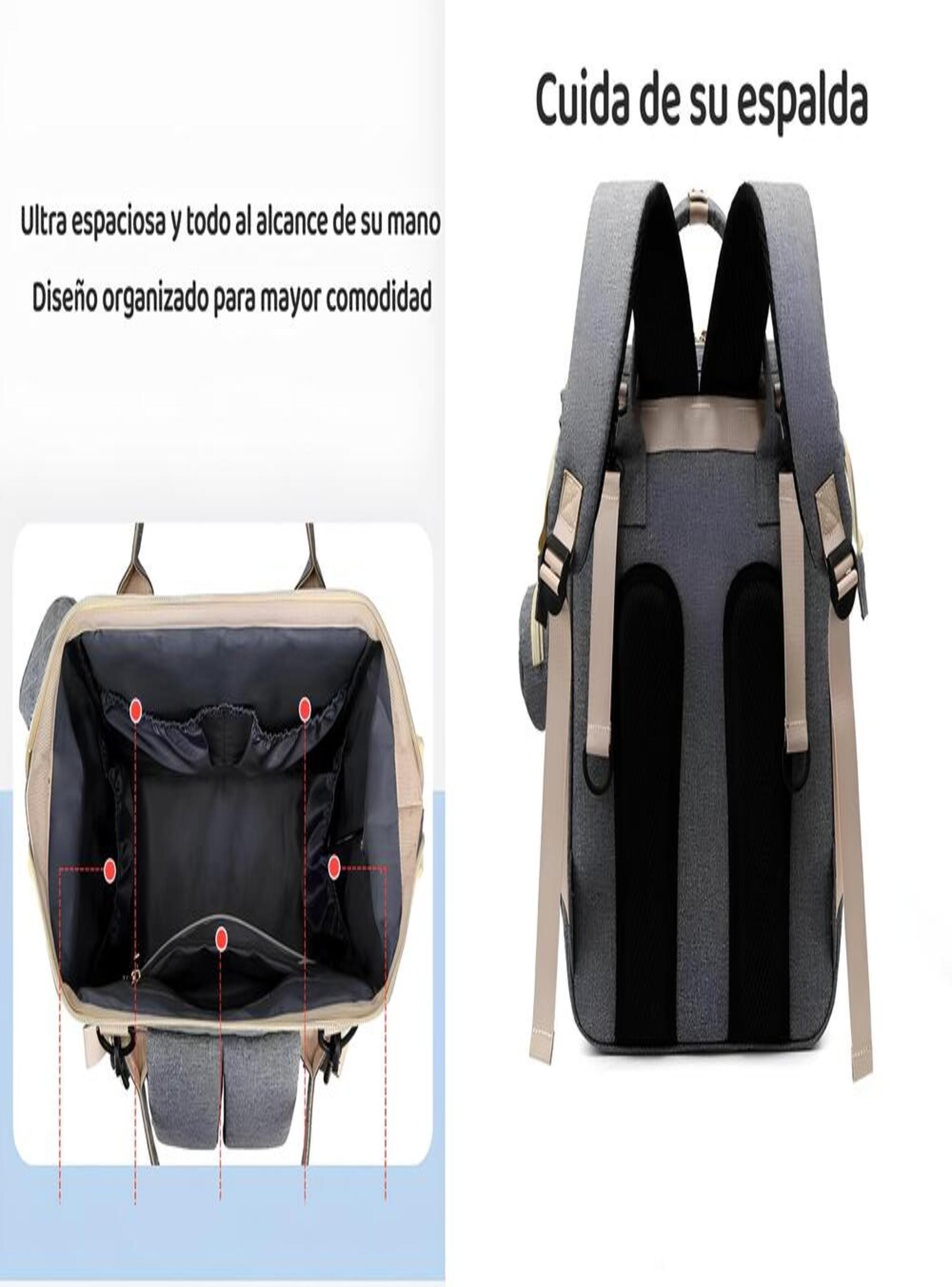Mochila Maternal Lubabycas Impermeable Con Accesorios Gris-8