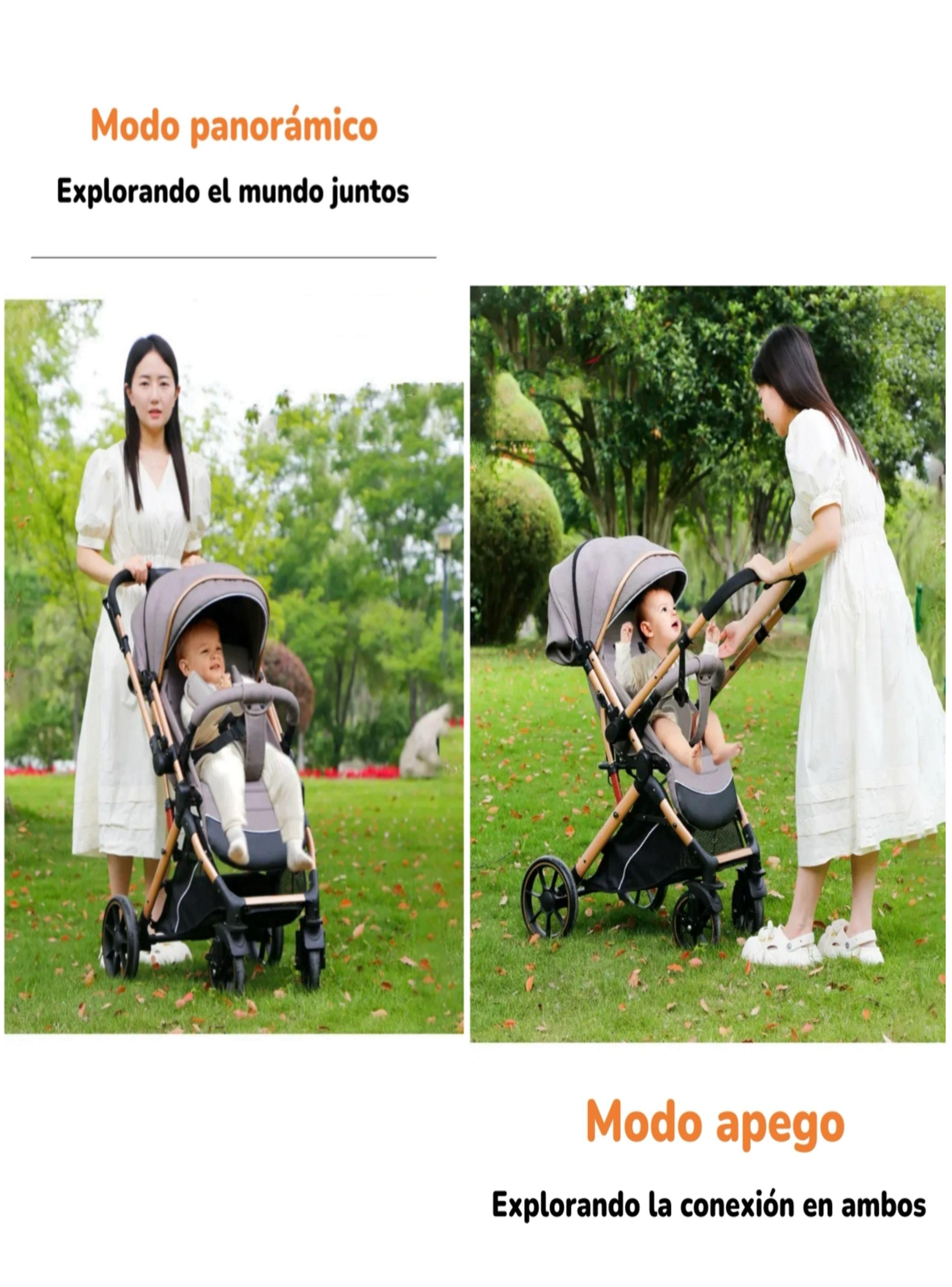 Coche De Paseo Reversible LuBabycas Con Cubre Pies B1 Rosado-2