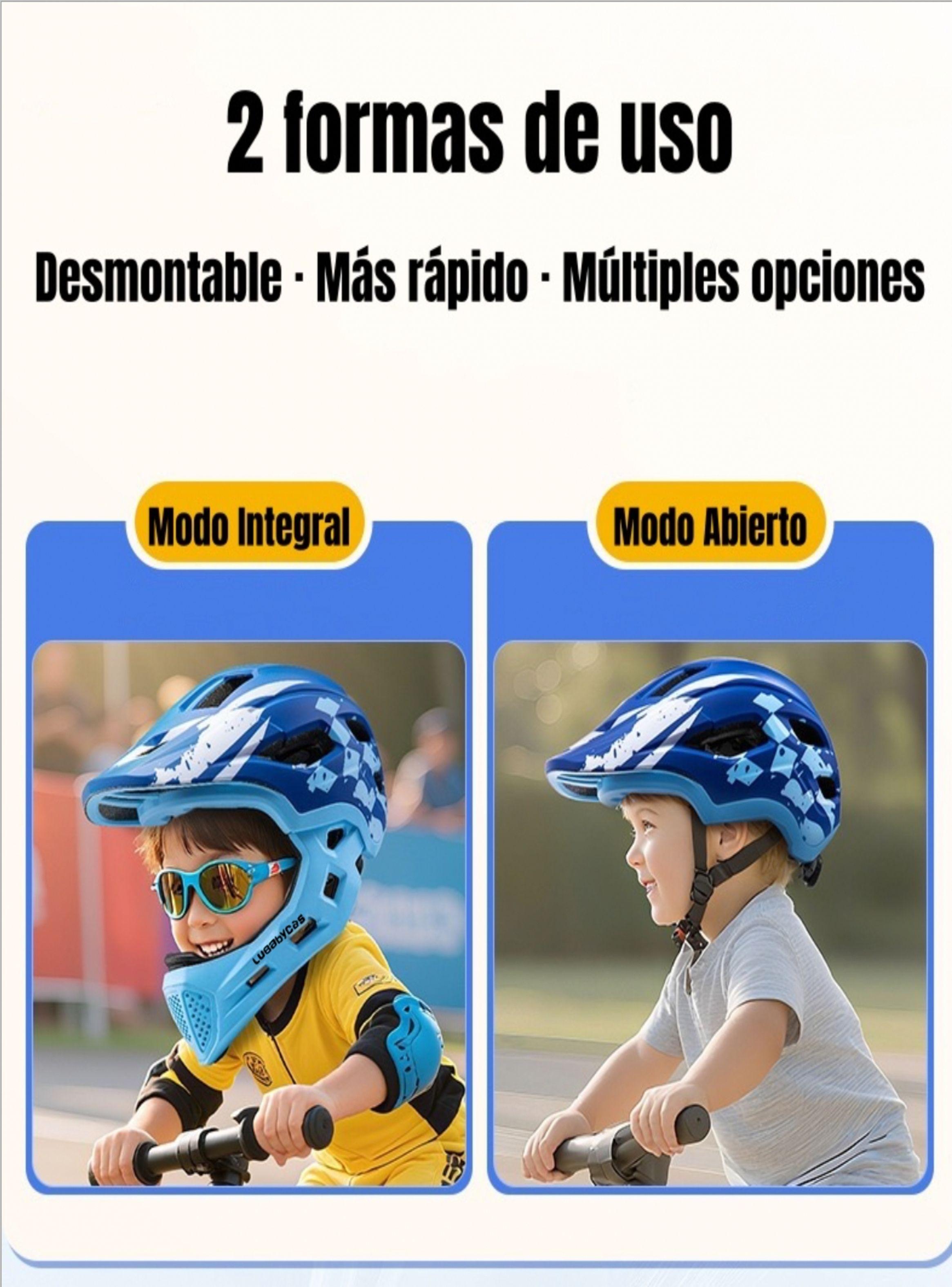 Casco Integral Infantil Niños 2 En 1 Ajustable GT LuBabycas-3