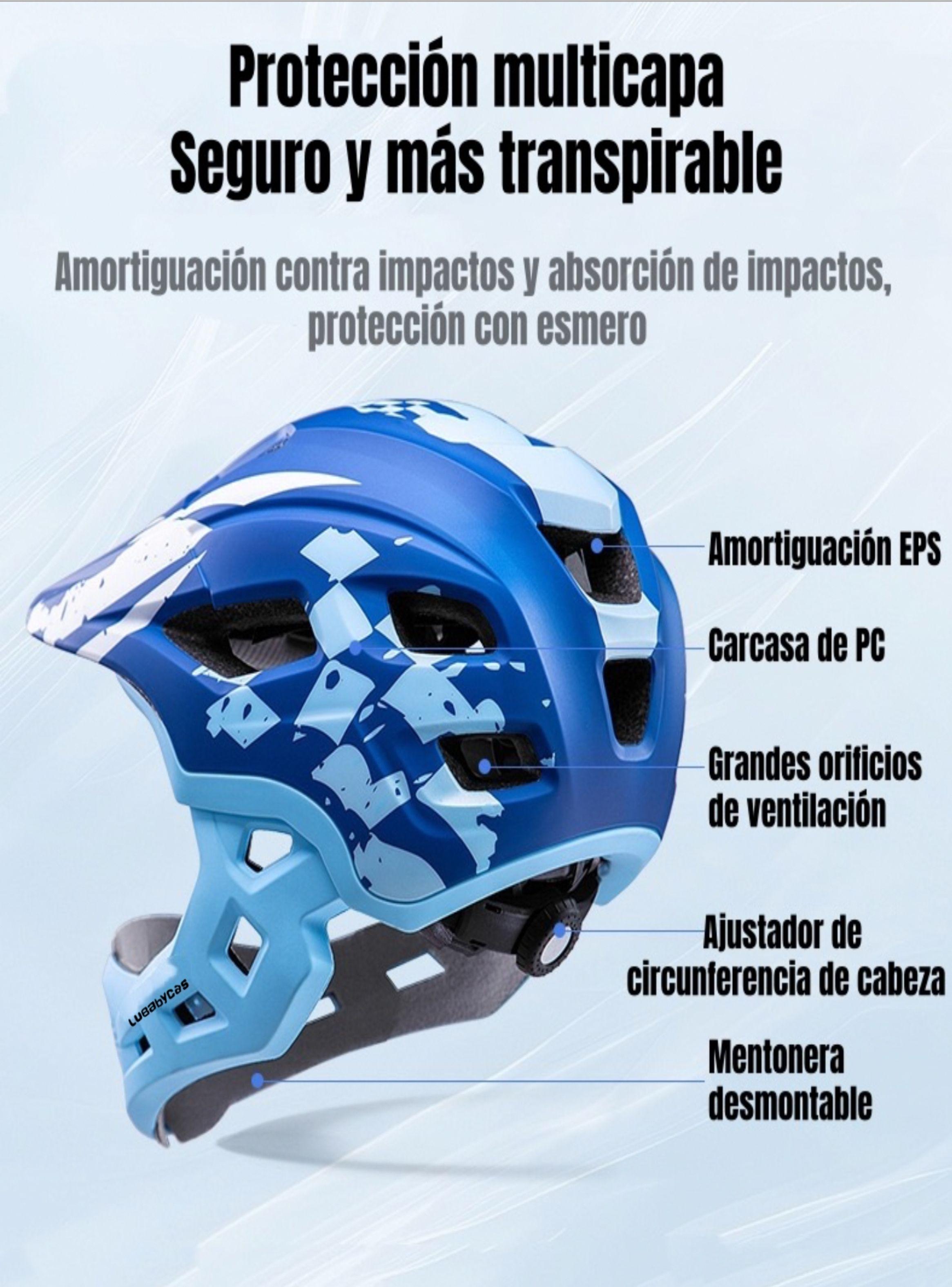 Casco Integral Infantil Niños 2 En 1 Ajustable GT LuBabycas-5