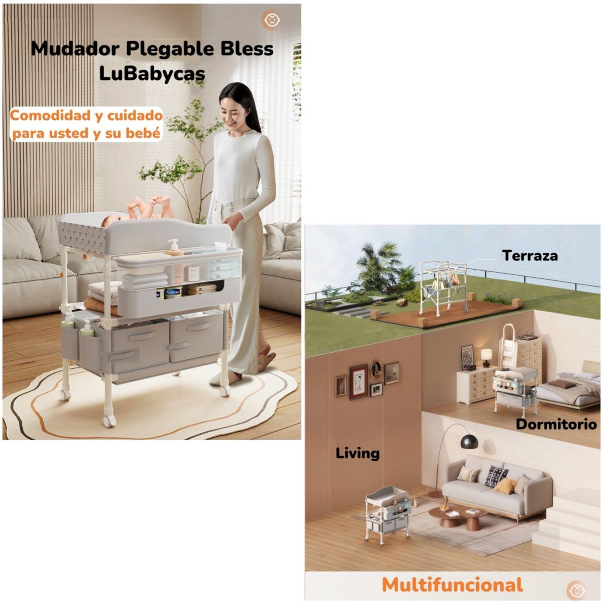Mudador De Pañales Plegable Gris Accesorios Bless LuBabycas-2