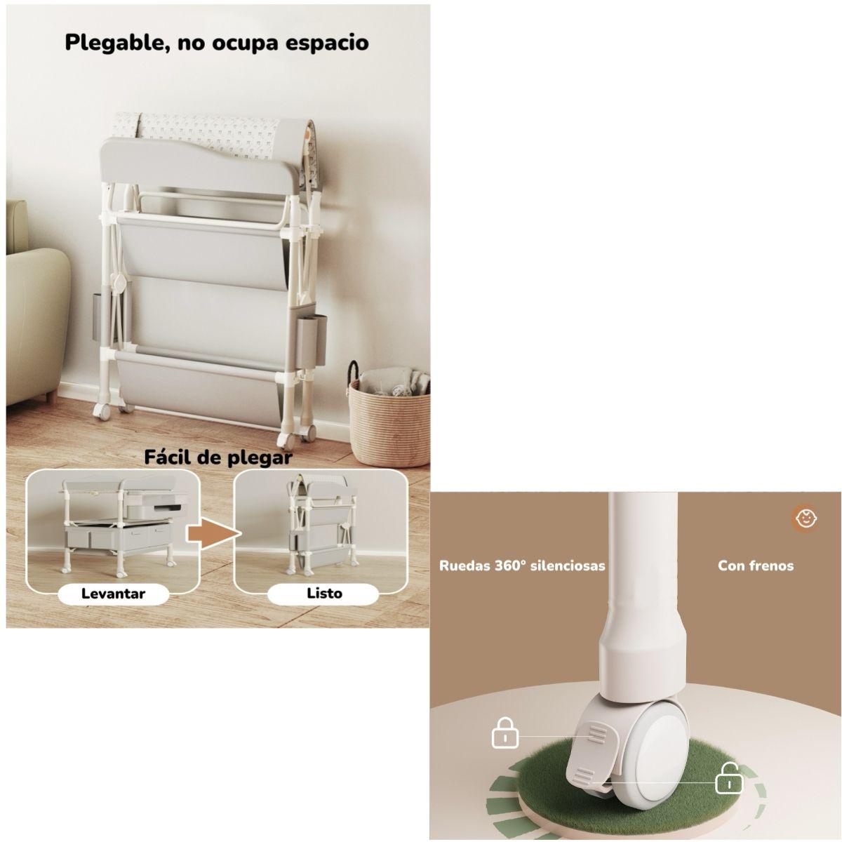 Mudador De Pañales Plegable Gris Accesorios Bless LuBabycas-3