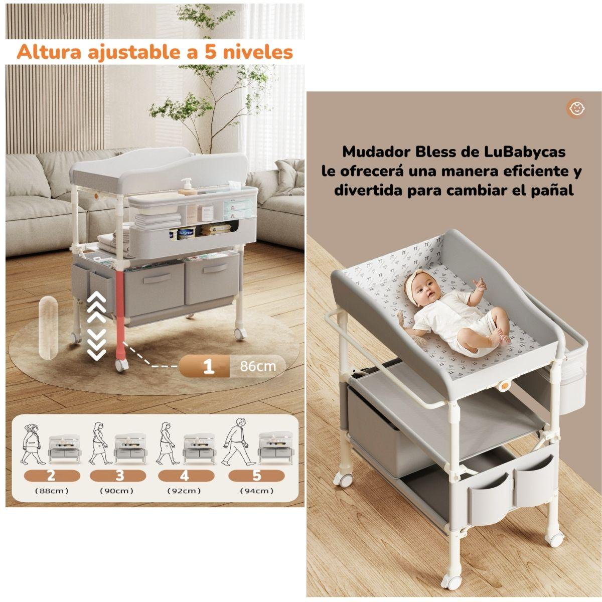Mudador De Pañales Plegable Gris Accesorios Bless LuBabycas-4
