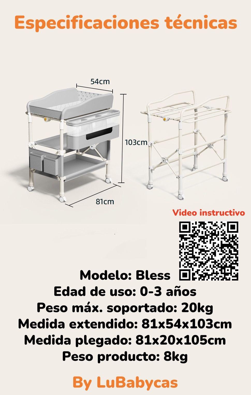 Mudador De Pañales Plegable Gris Accesorios Bless LuBabycas-8