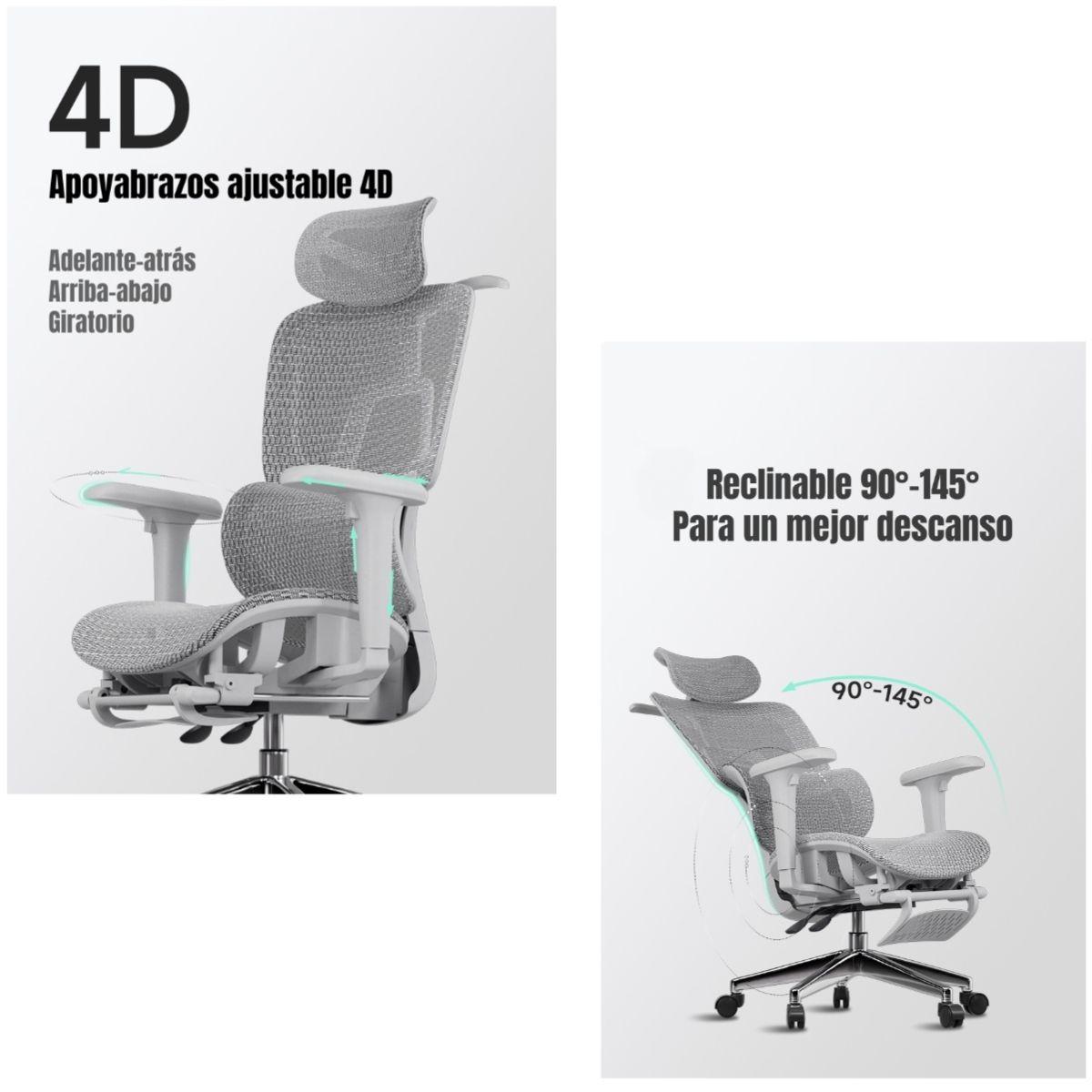 Silla De Escritorio Reclinable E14 Gris By LuBabycas-3
