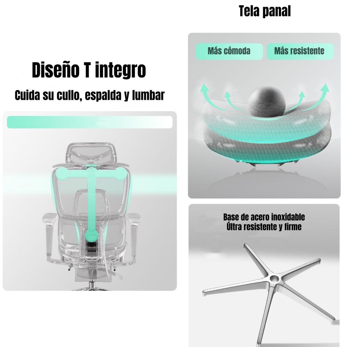 Silla De Escritorio Reclinable E14 Gris By LuBabycas-4