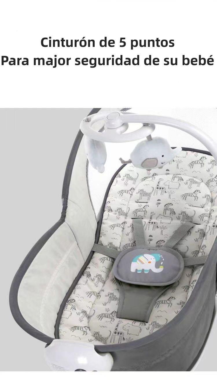 Cuna Moisés Y Columpio Con Vibración 2 En 1 Lubabycas Gris-4