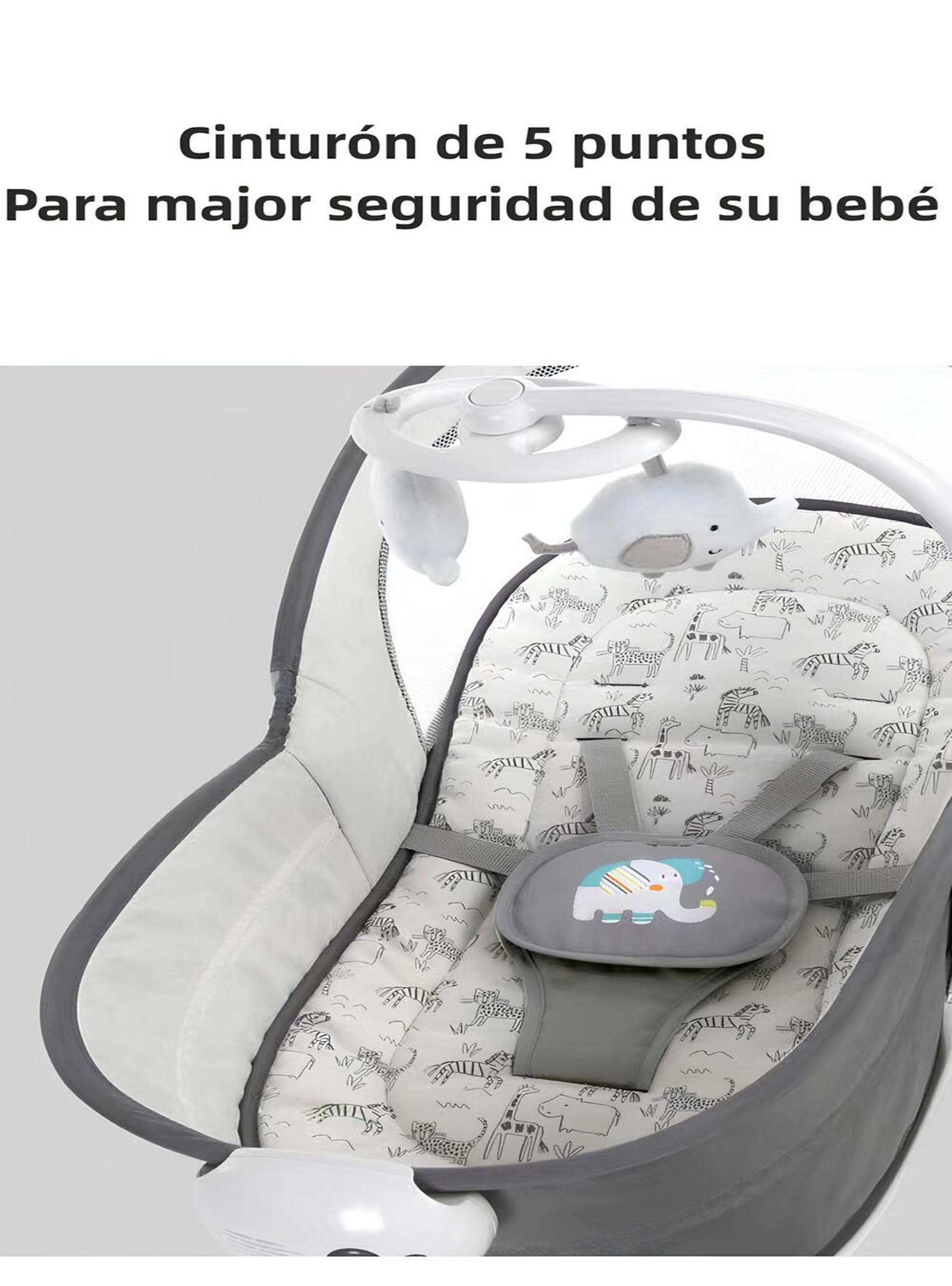 Cuna Moisés Columpio Vibración 2 En 1 Mastela Gris LuBabycas-7