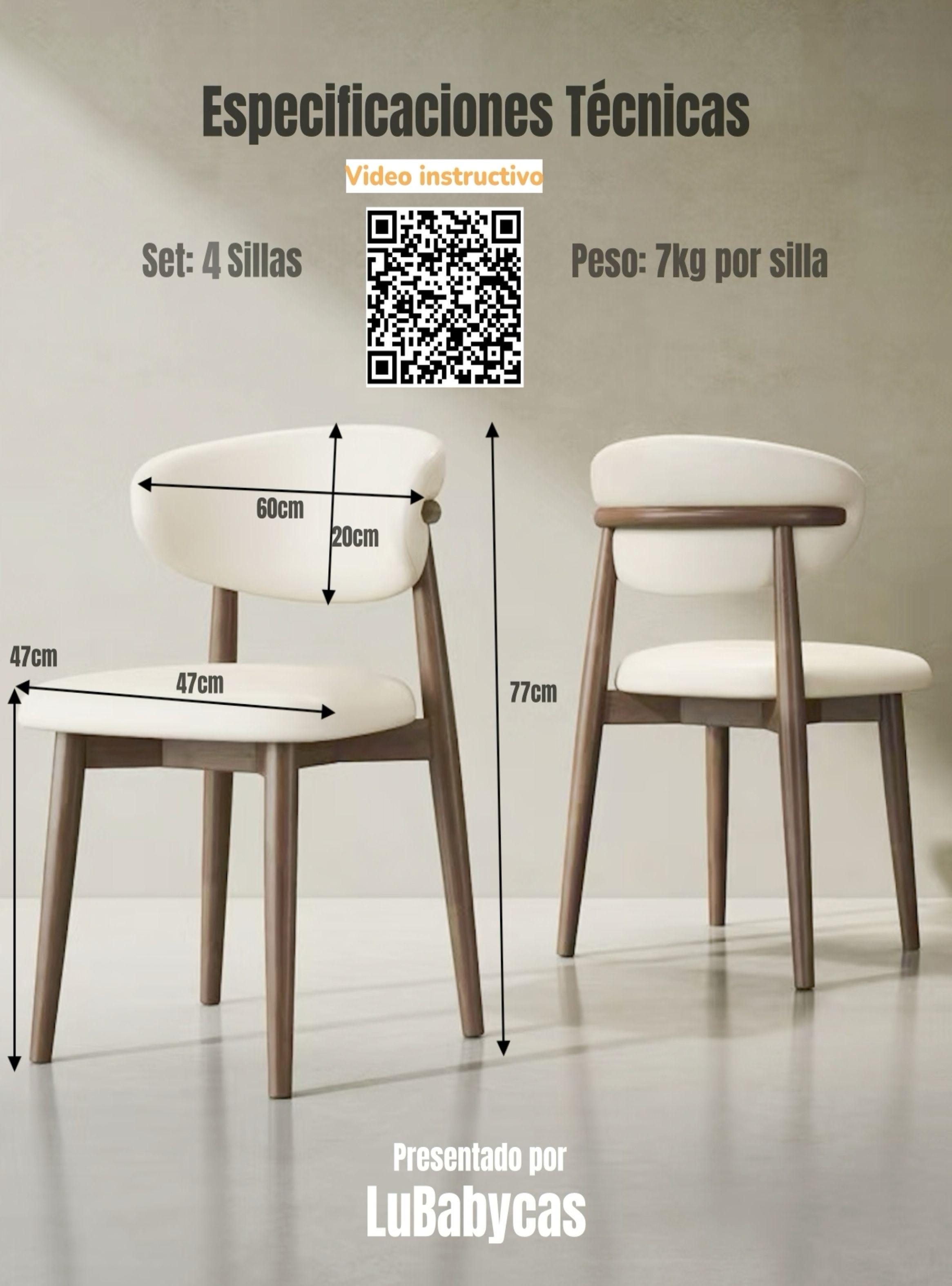Pack 4 Sillas de Comedor Madera Café Ankara-7